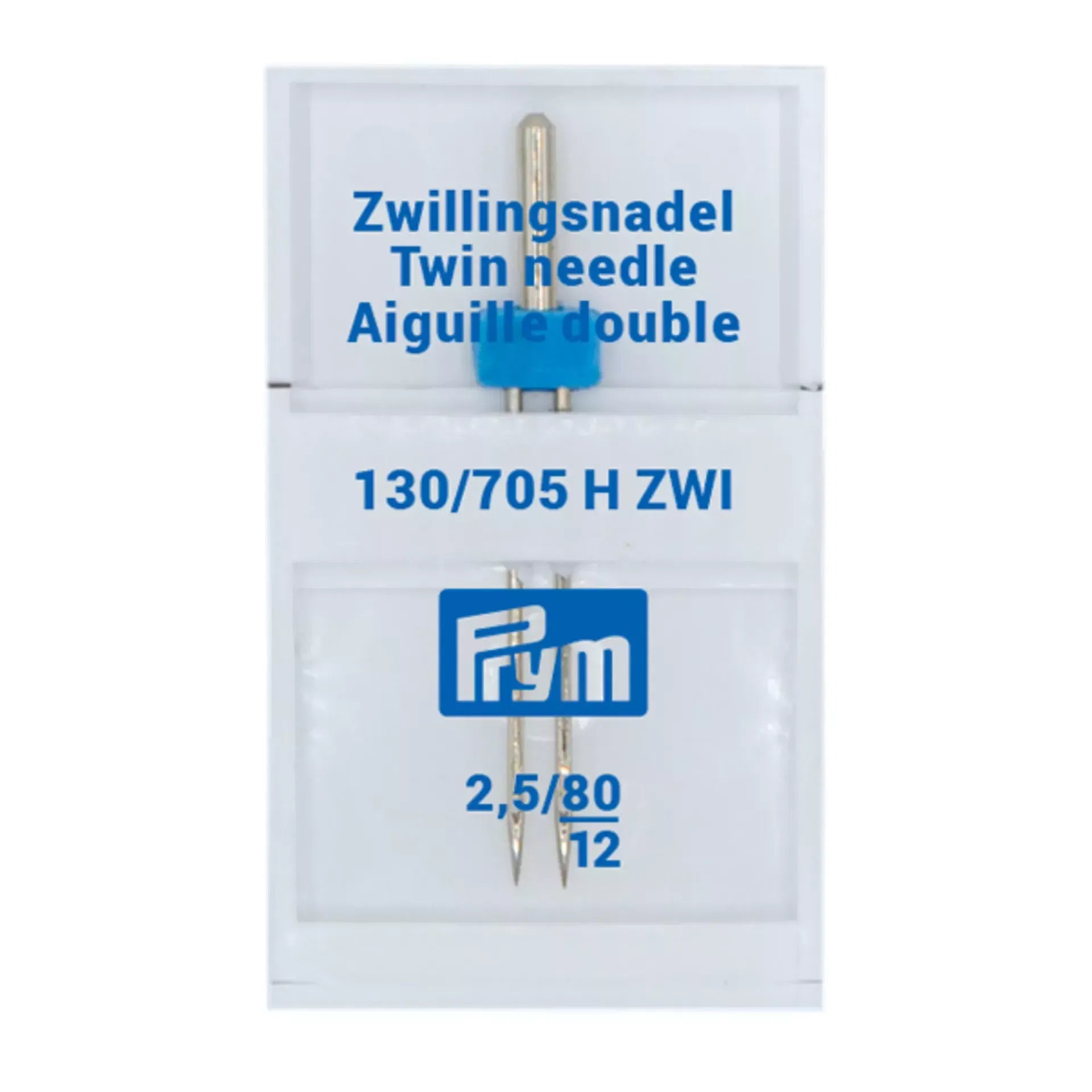 Prym twin sewing machine needles, 2.5/80, steel.