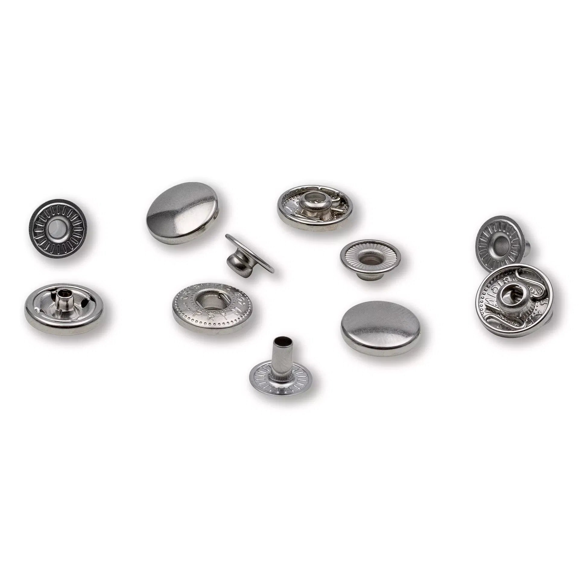 Prym Non-Sew Press Fasteners Refill for 390330 | 12mm Silver-Coloured Brass