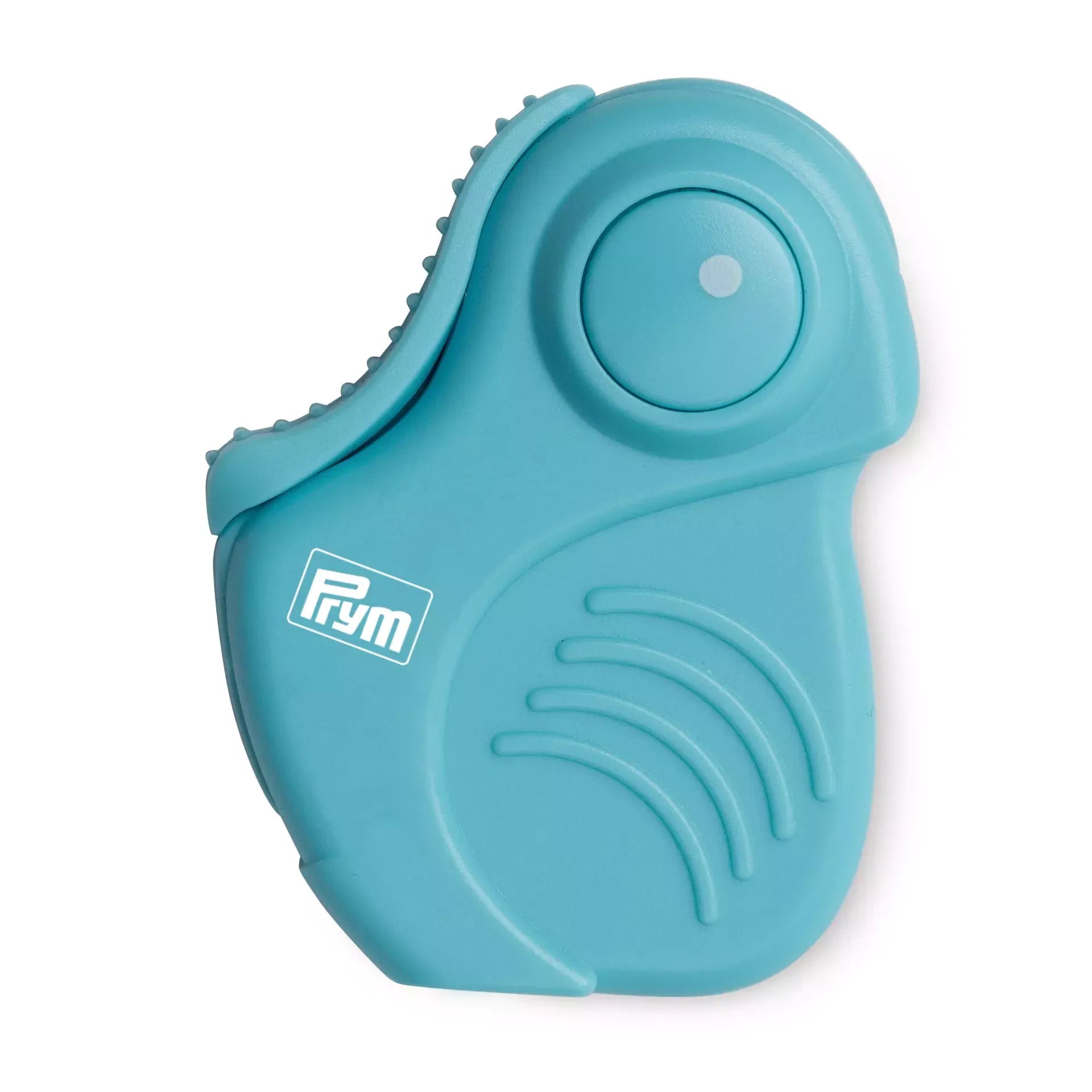 Prym Love Mint folding rotary cutter in a compact, bird-shaped turquoise plastic housing.