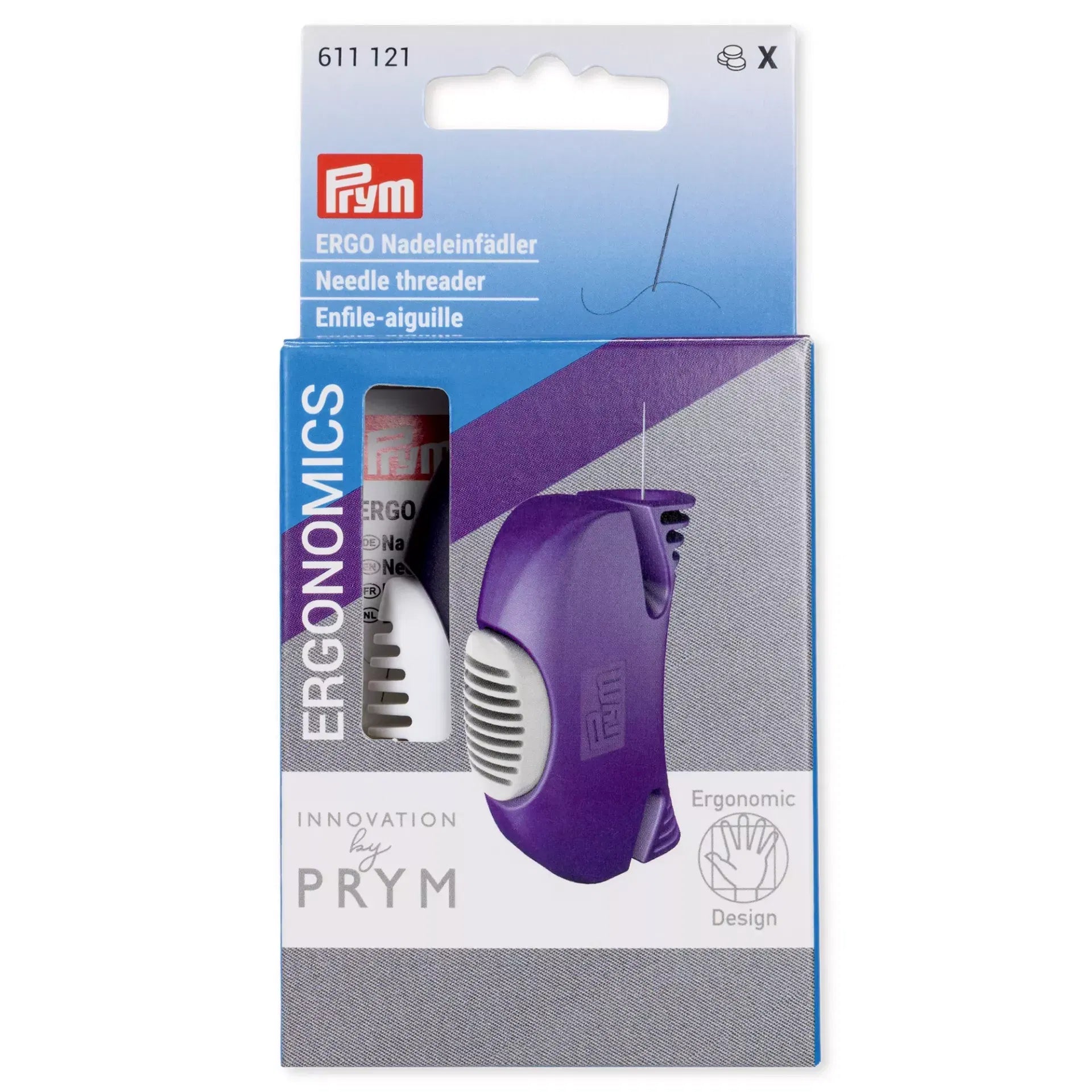 Prym Ergonomic Needle Threader | Dark Violet & Alabaster White