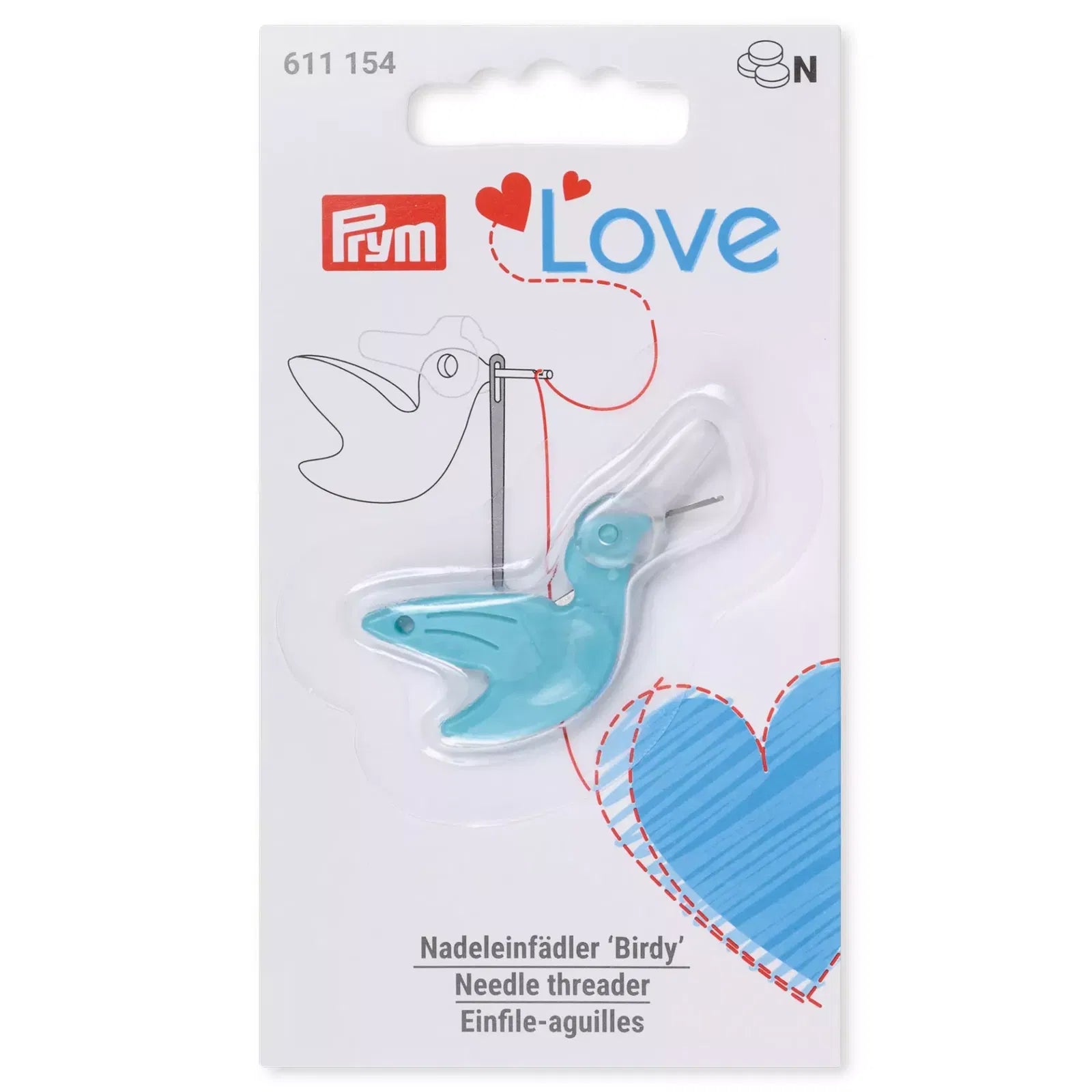 Prym Love Needle Threader – Birdy Model in Mint by Galedi Pins