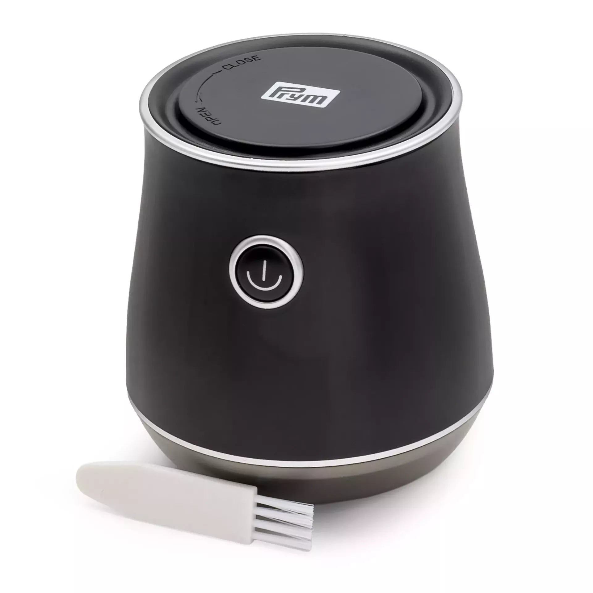 Prym Lint Shaver PURE in black with a power button and a small white cleaning brush.