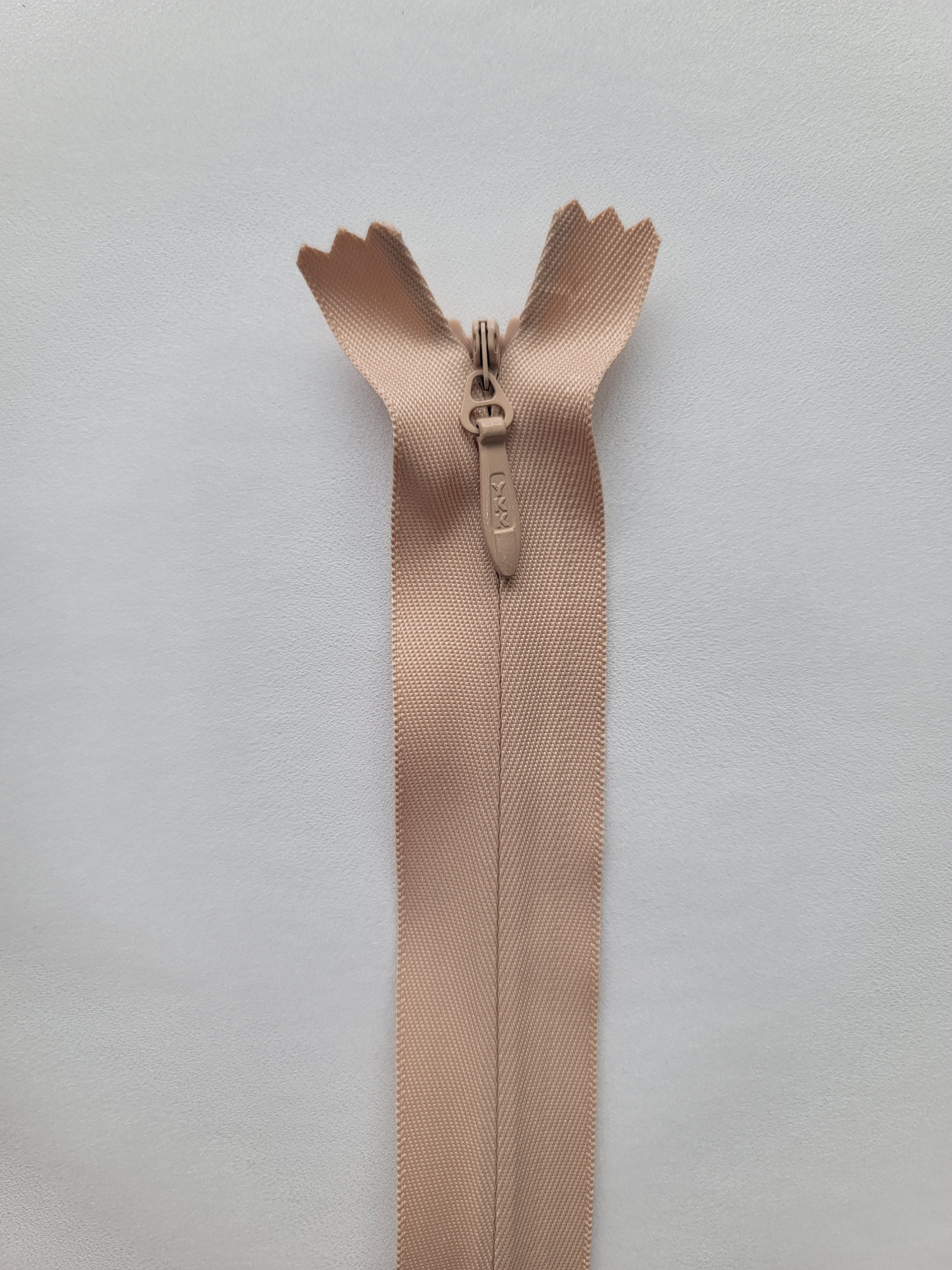 YKK Invisible Closed Ended Zipper – 60cm Length, Polyester Material