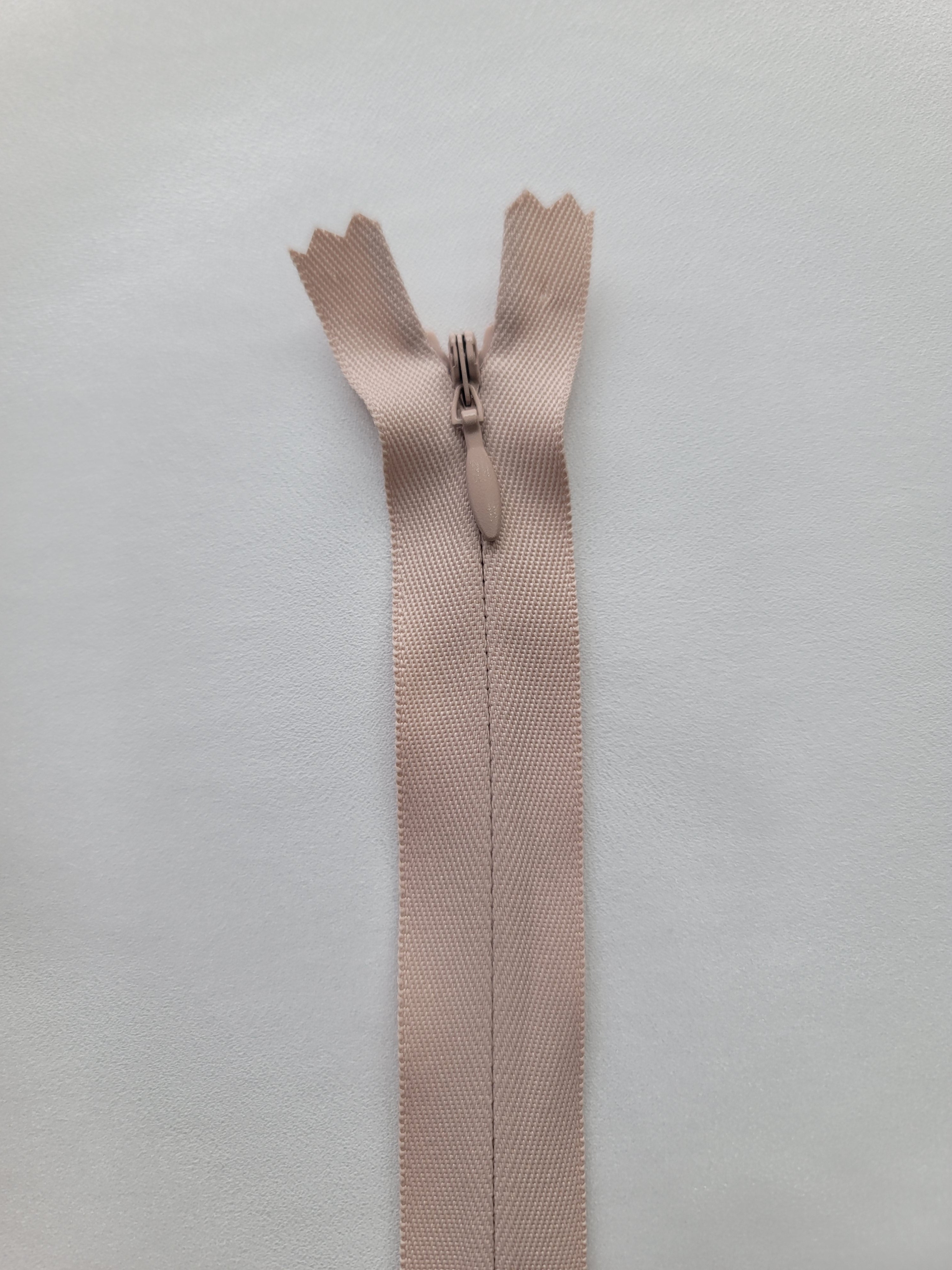 YKK Invisible Closed Ended Zipper – 60cm Length, Polyester Material