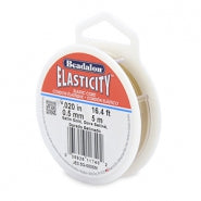 Beadalon Elasticity stringing wire on a white spool.