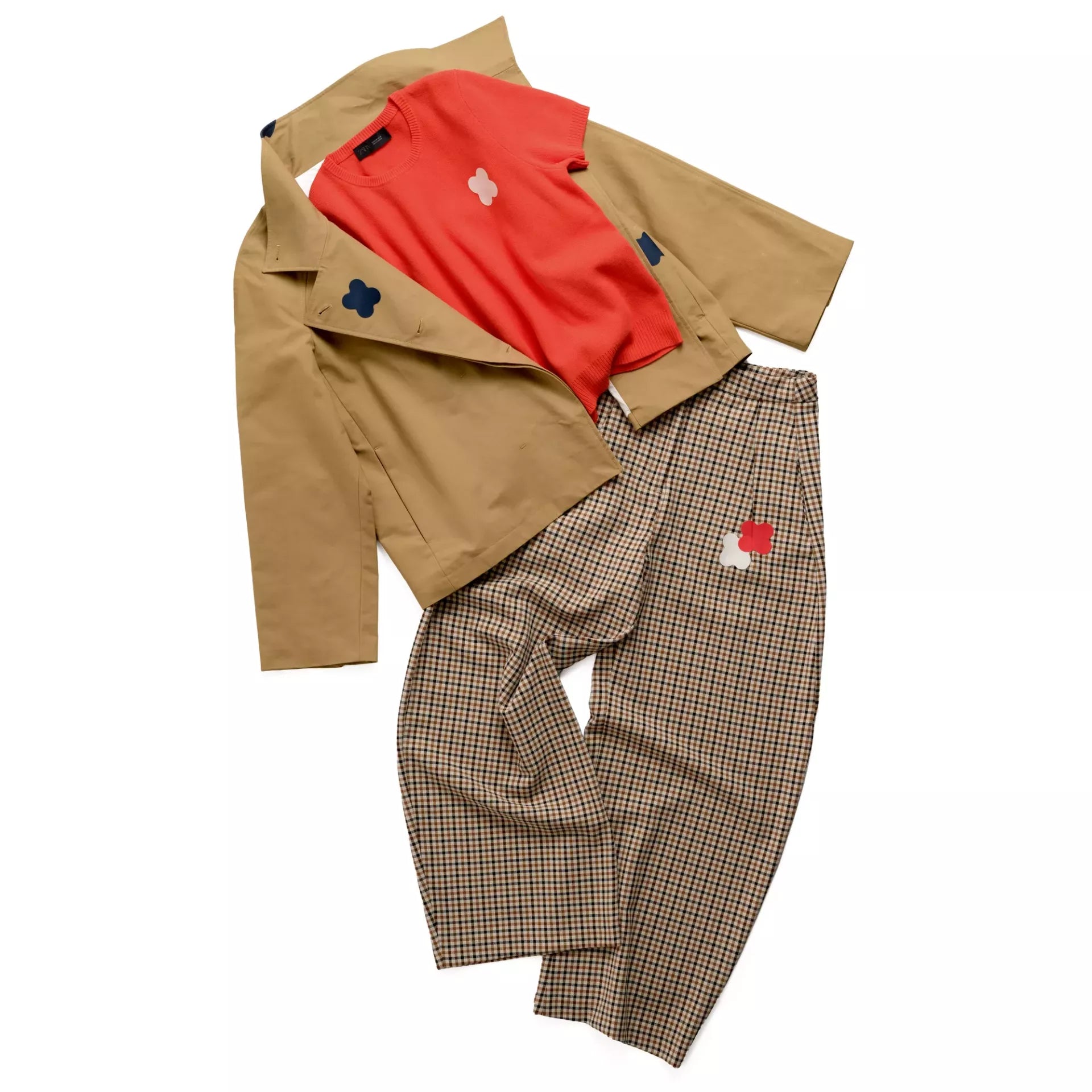 Prym self-adhesive recycled polyester stretch patches in various colors applied to clothing.