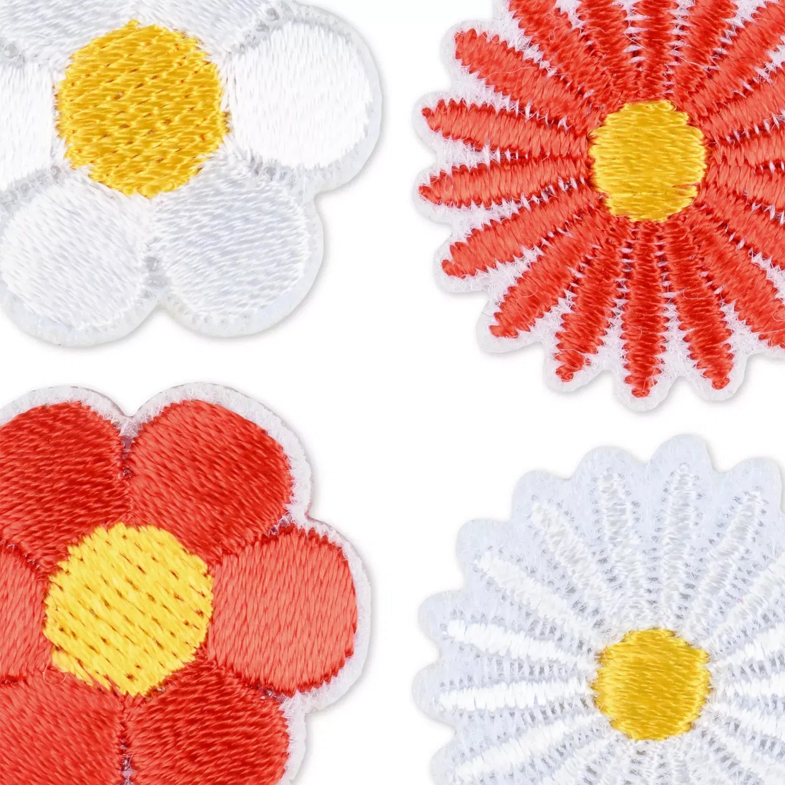 Prym Red and White Flower Appliqué – Iron-On Sewing Patch Card
