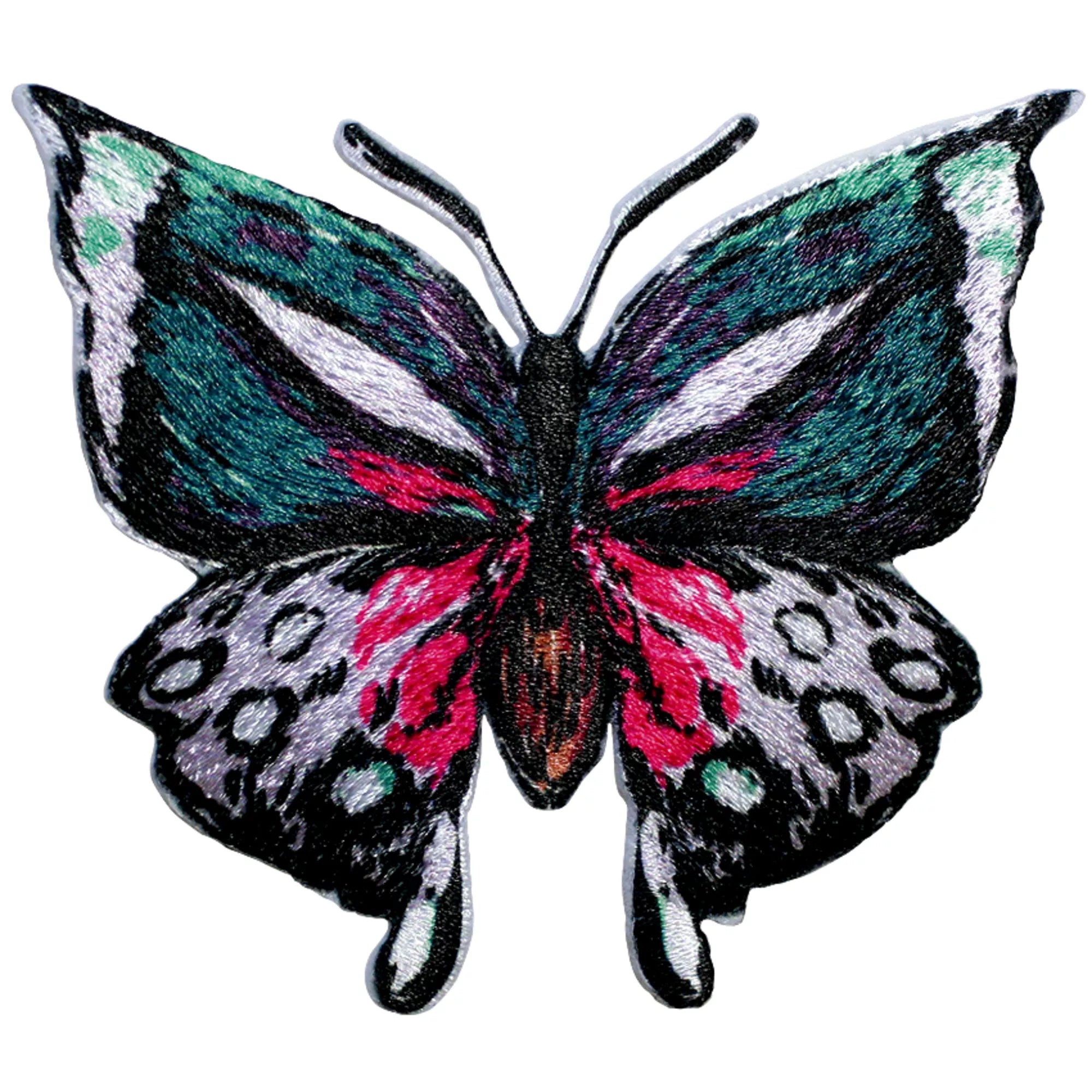 Prym Butterfly Appliqué – Self-Adhesive Iron-On Patch Green Pink