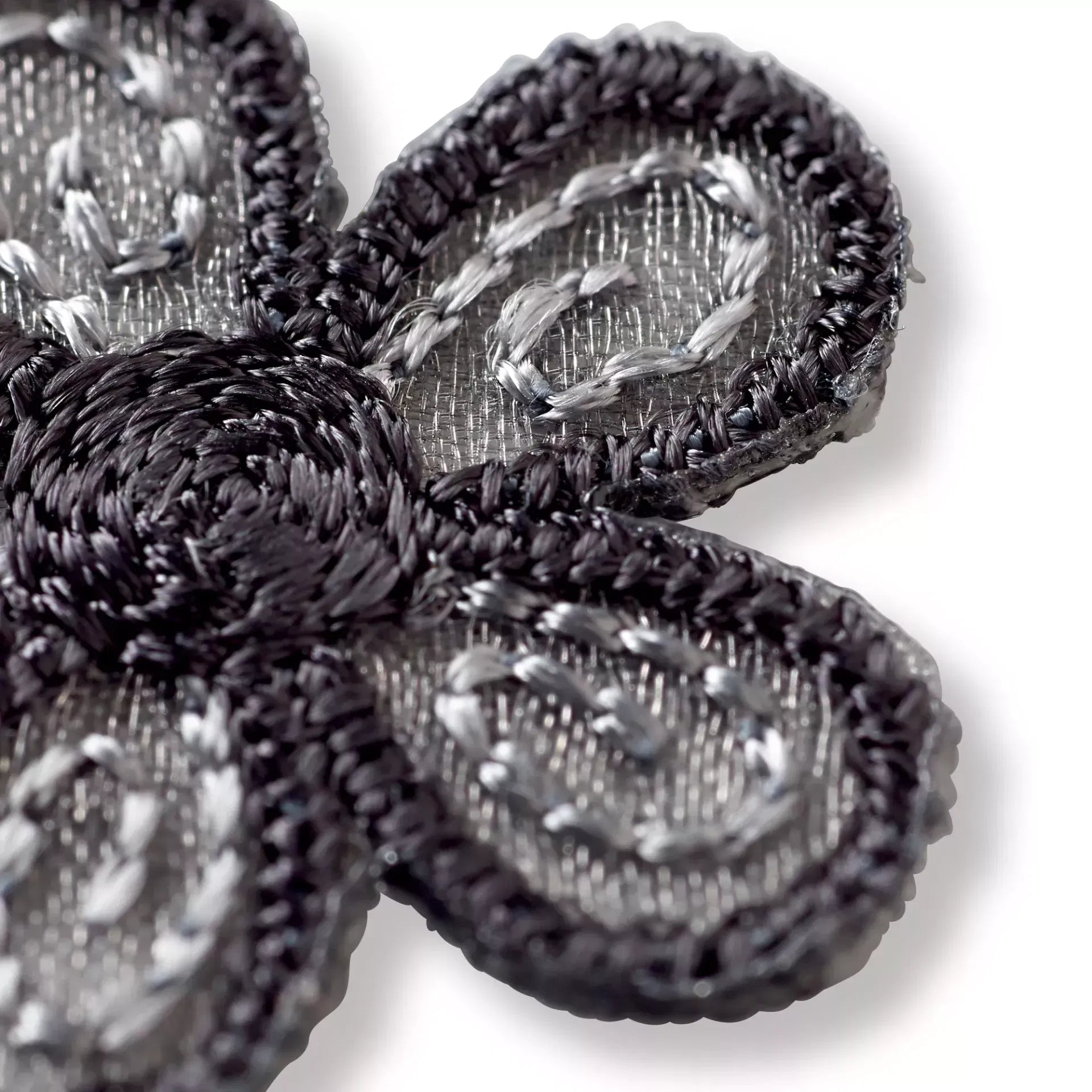 Prym Applique self-adhesive, iron-on Flowers black/light grey/ Patch Patches