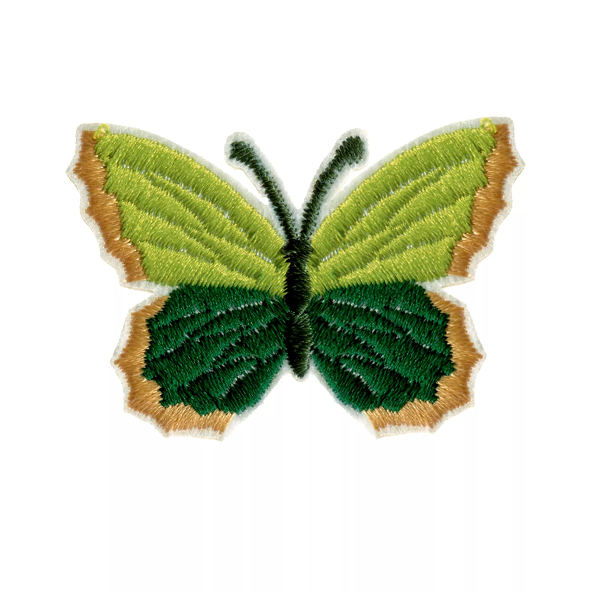 Butterfly Iron-On Appliqué – Green Recycled Plastic by Galedi Pins