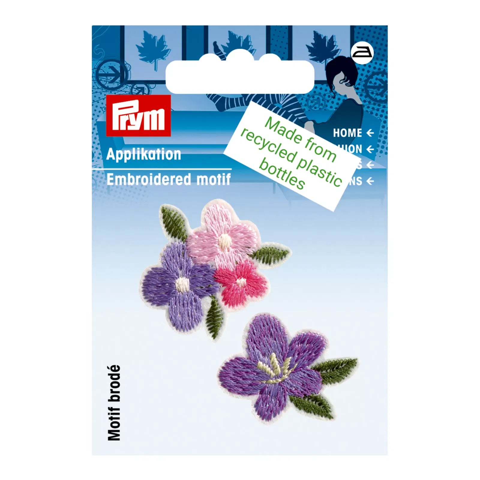 Galedi Pins – PRYM Recycled Flower Appliqué Patch in Purple and Green