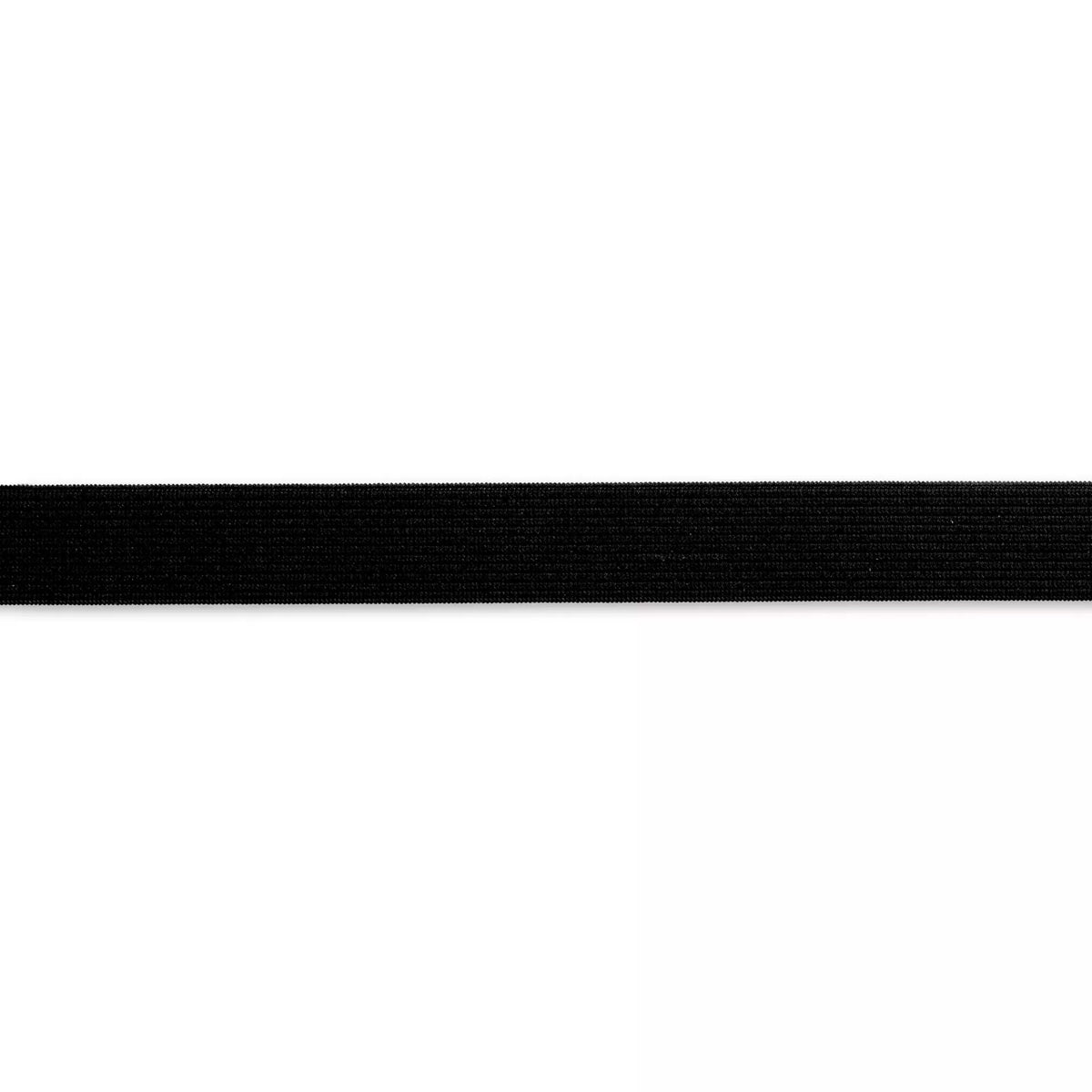 Black 20mm soft elastic tape by Prym, shown horizontally against a white background.
