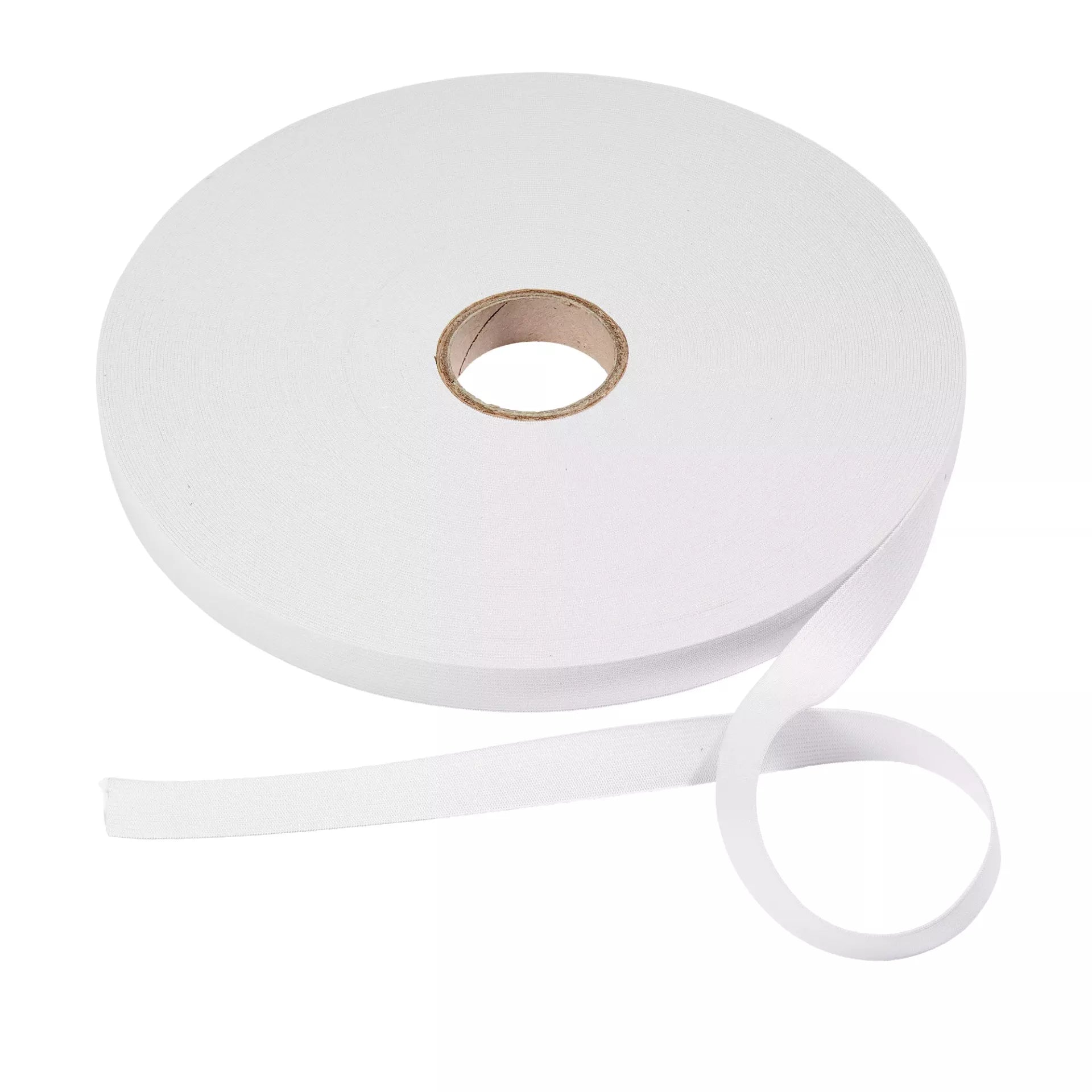 Roll of white Prym 20mm soft elastic tape for sewing and waistbands.