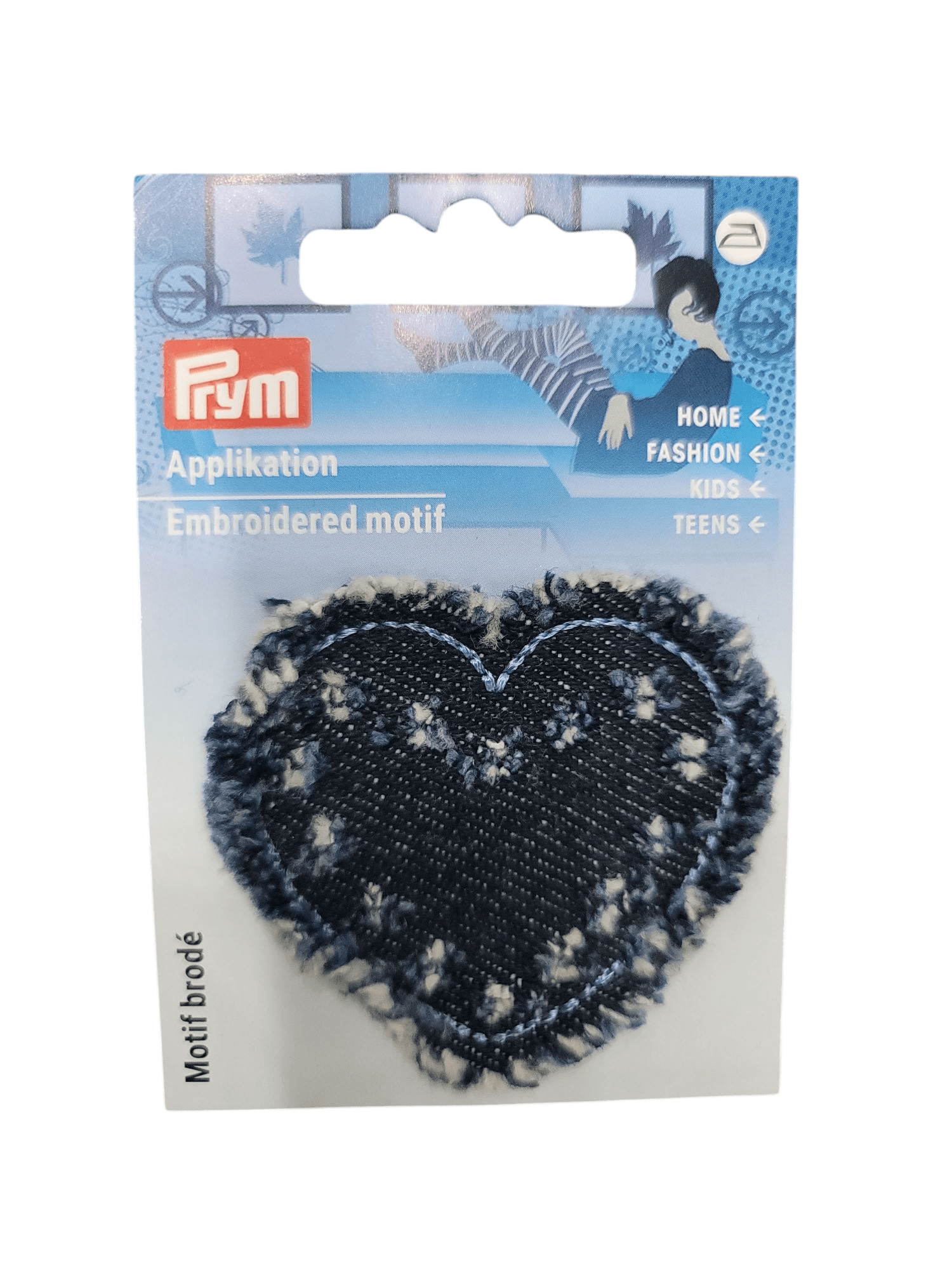 Applique jeans heart, with flowers and fringes/ Patch Patches - Galedi Pins