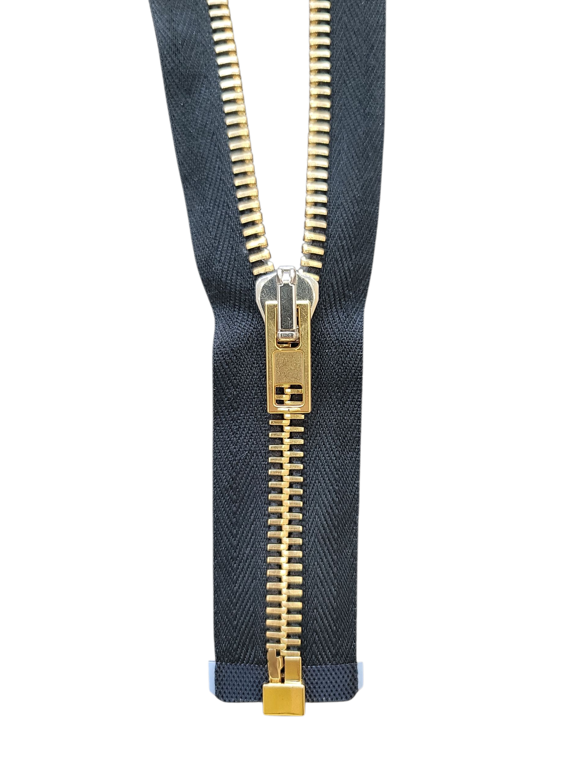 Lampo Metal Zipper – Gold 8mm Open End Zip 30cm