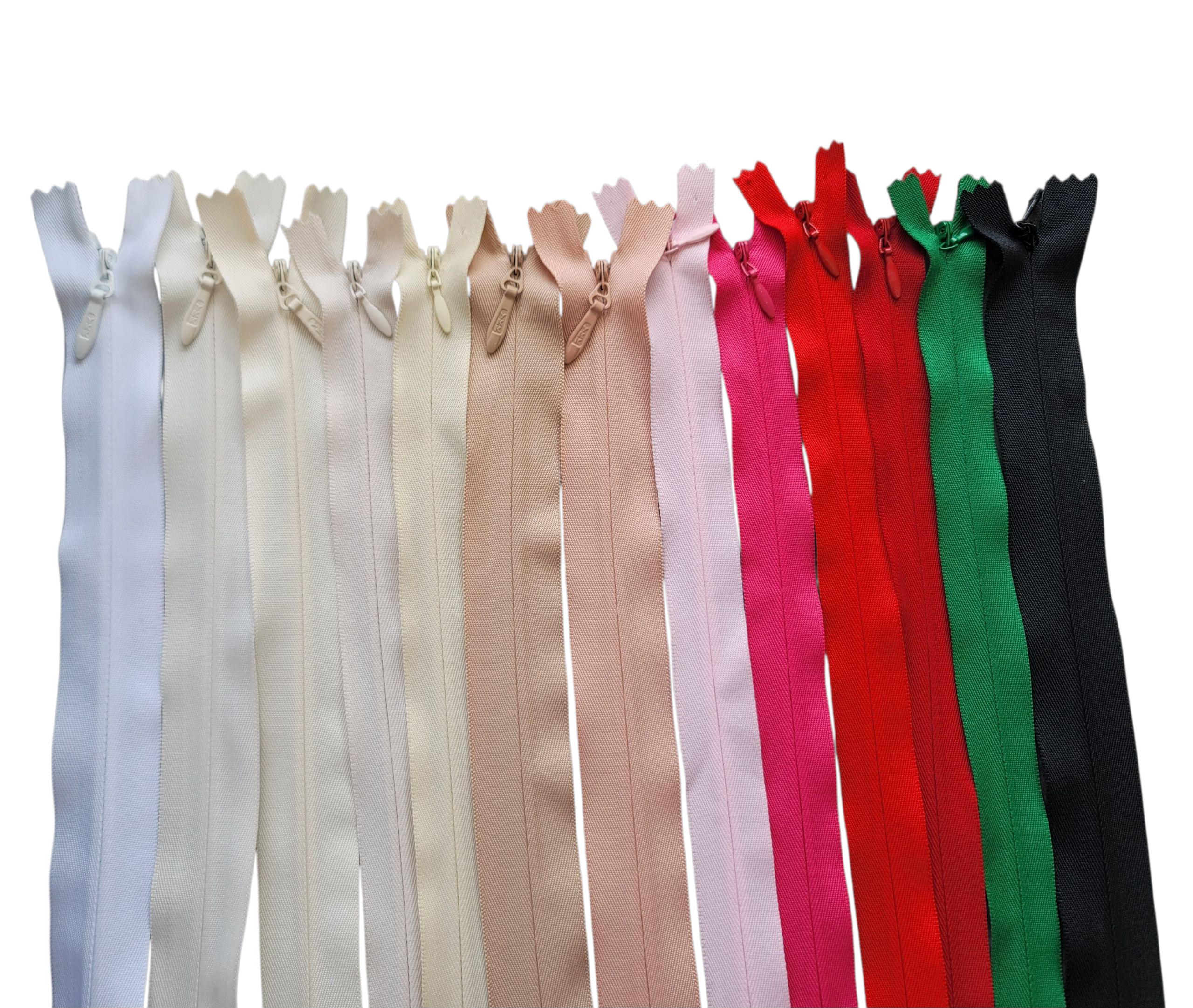 YKK Invisible Closed Ended Zipper – 60cm Length, Polyester Material