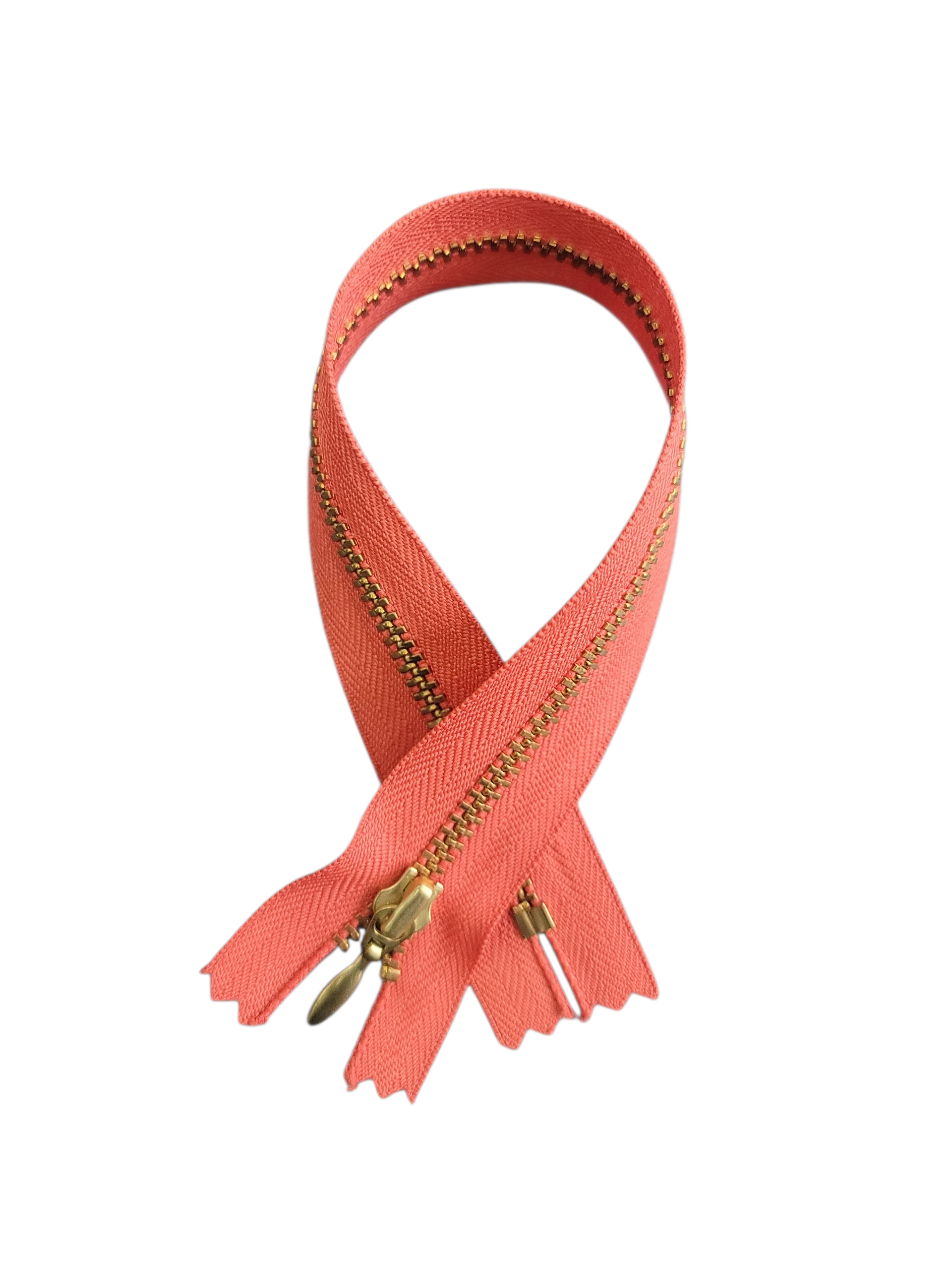 YKK Gold/ Brass Metal Closed End Zip, 25cm/ Many Colours Available