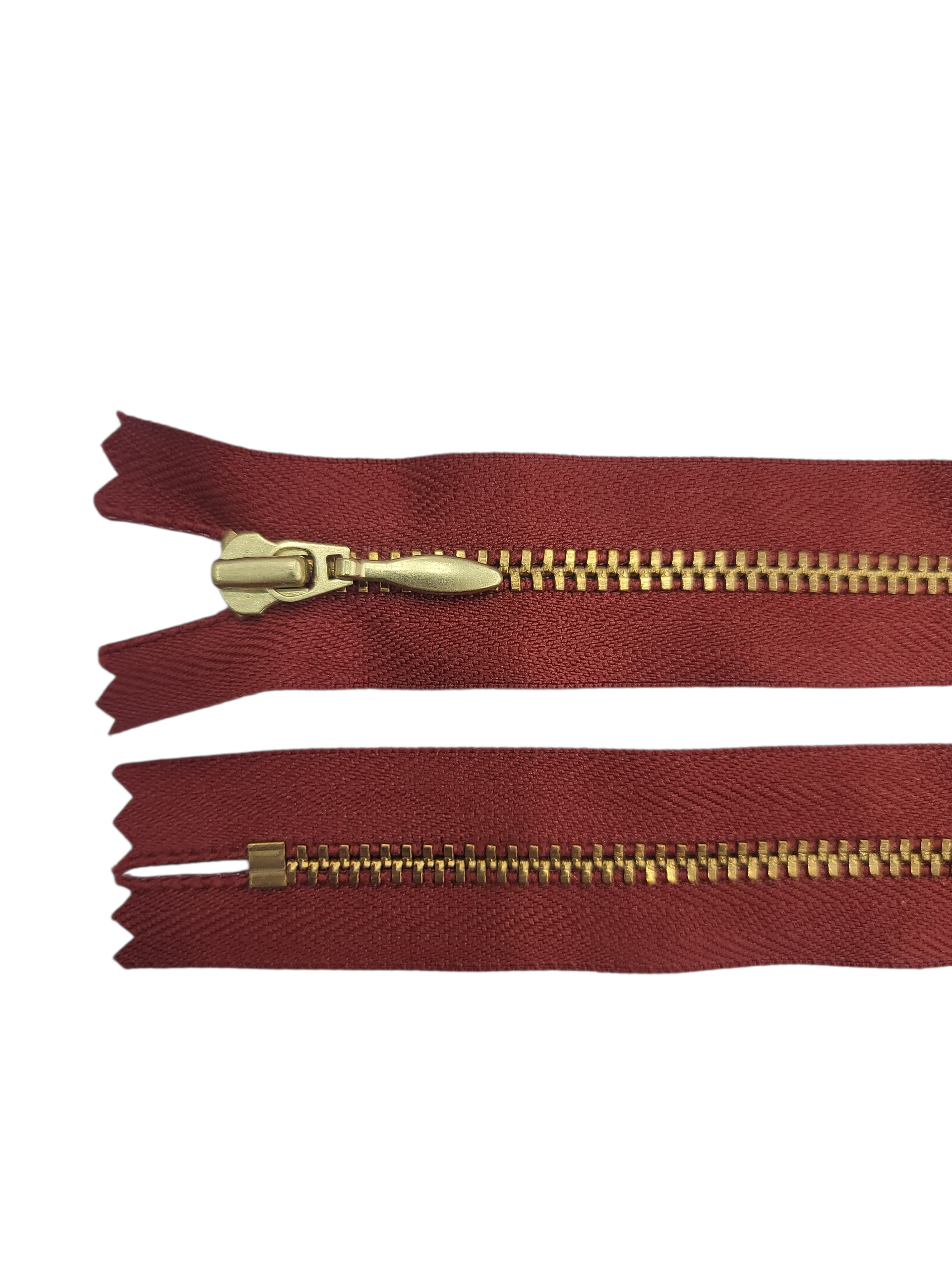 YKK Size 3 Closed End Gold Metal Zip | 35cm-40cm