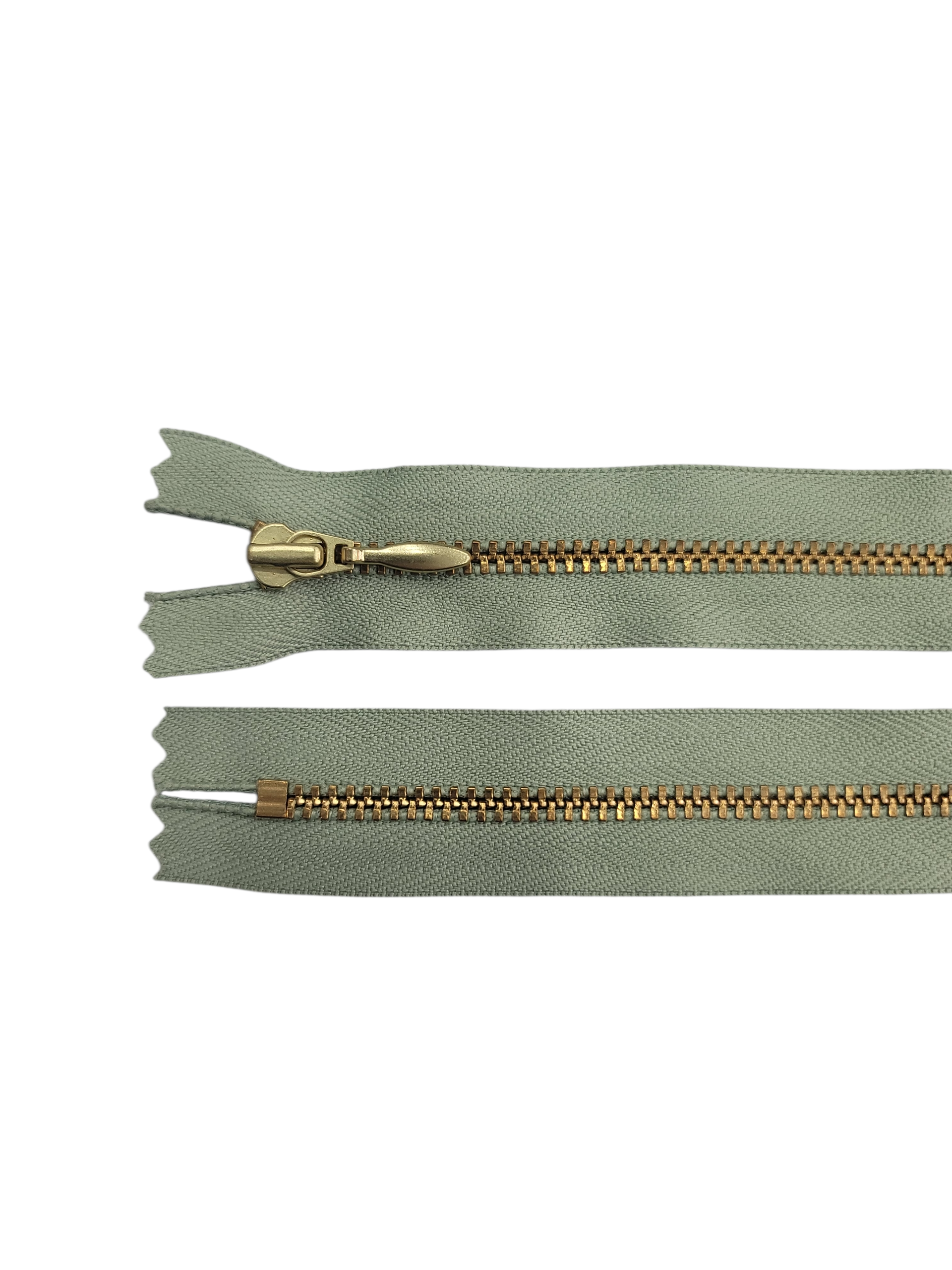 YKK Size 3 Closed End Gold Metal Zip | 35cm-40cm