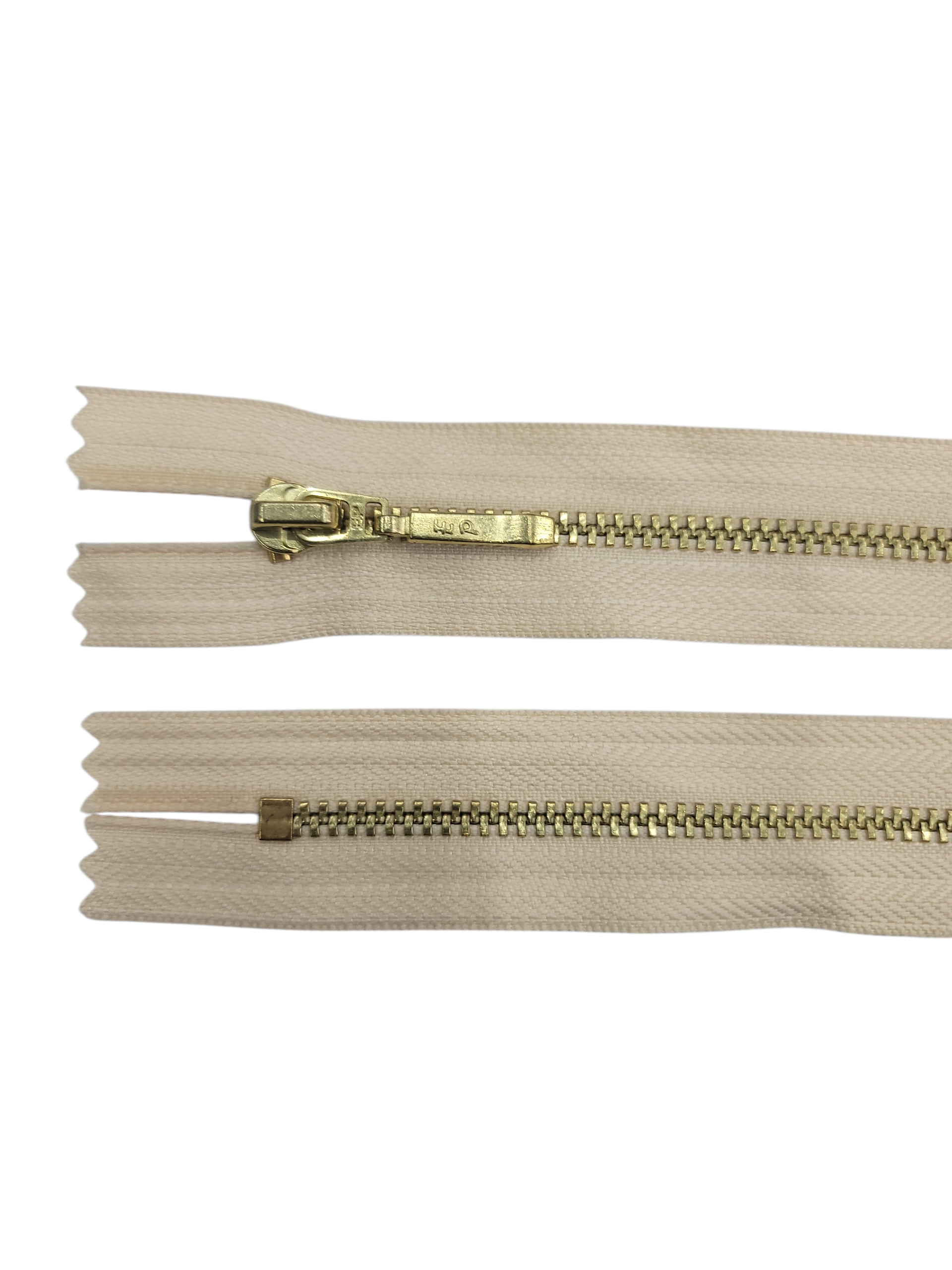 YKK Size 3 Closed End Gold Metal Zip | 35cm-40cm