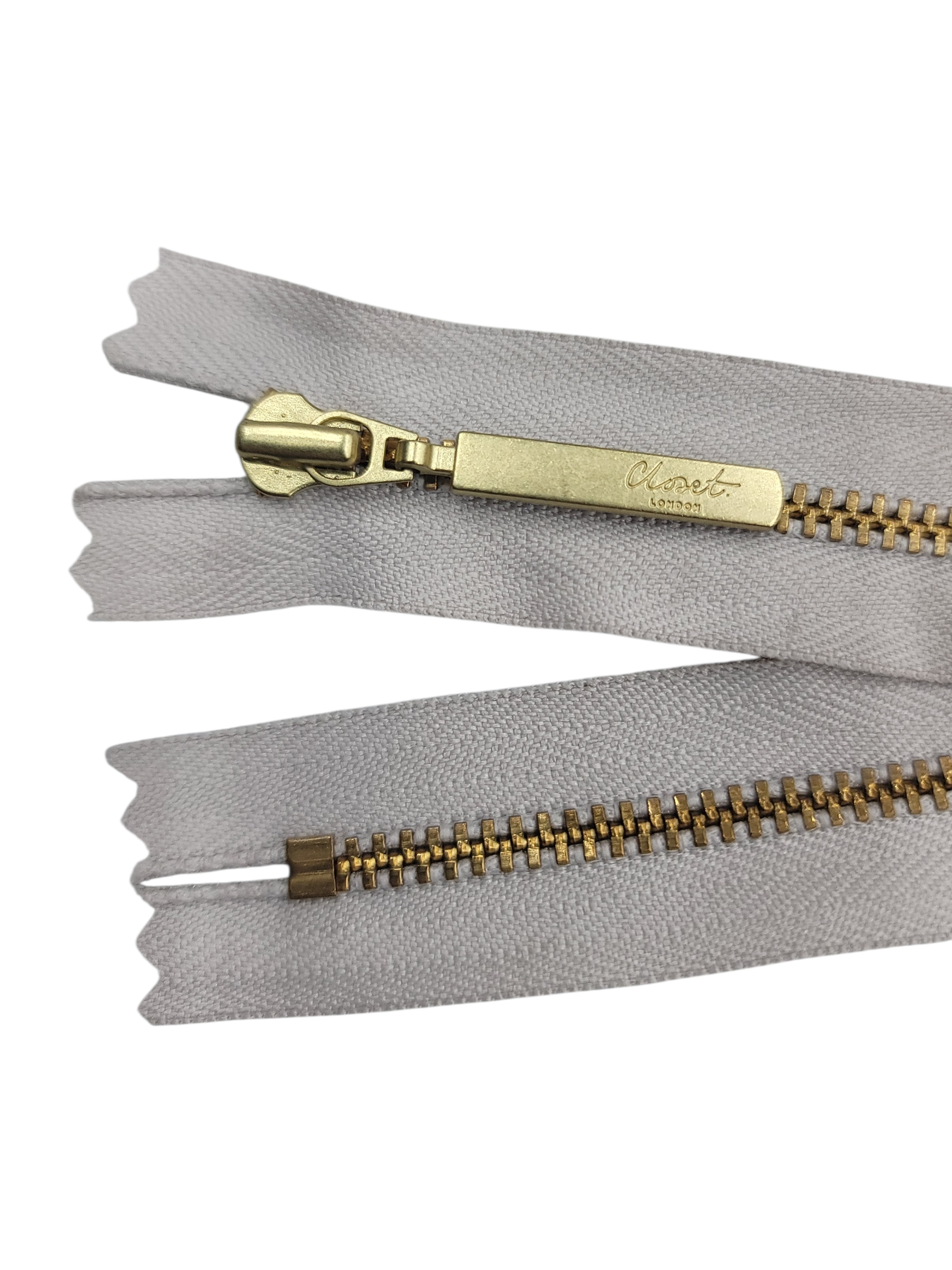 YKK Size 3 Closed End Gold Metal Zip | 35cm-40cm