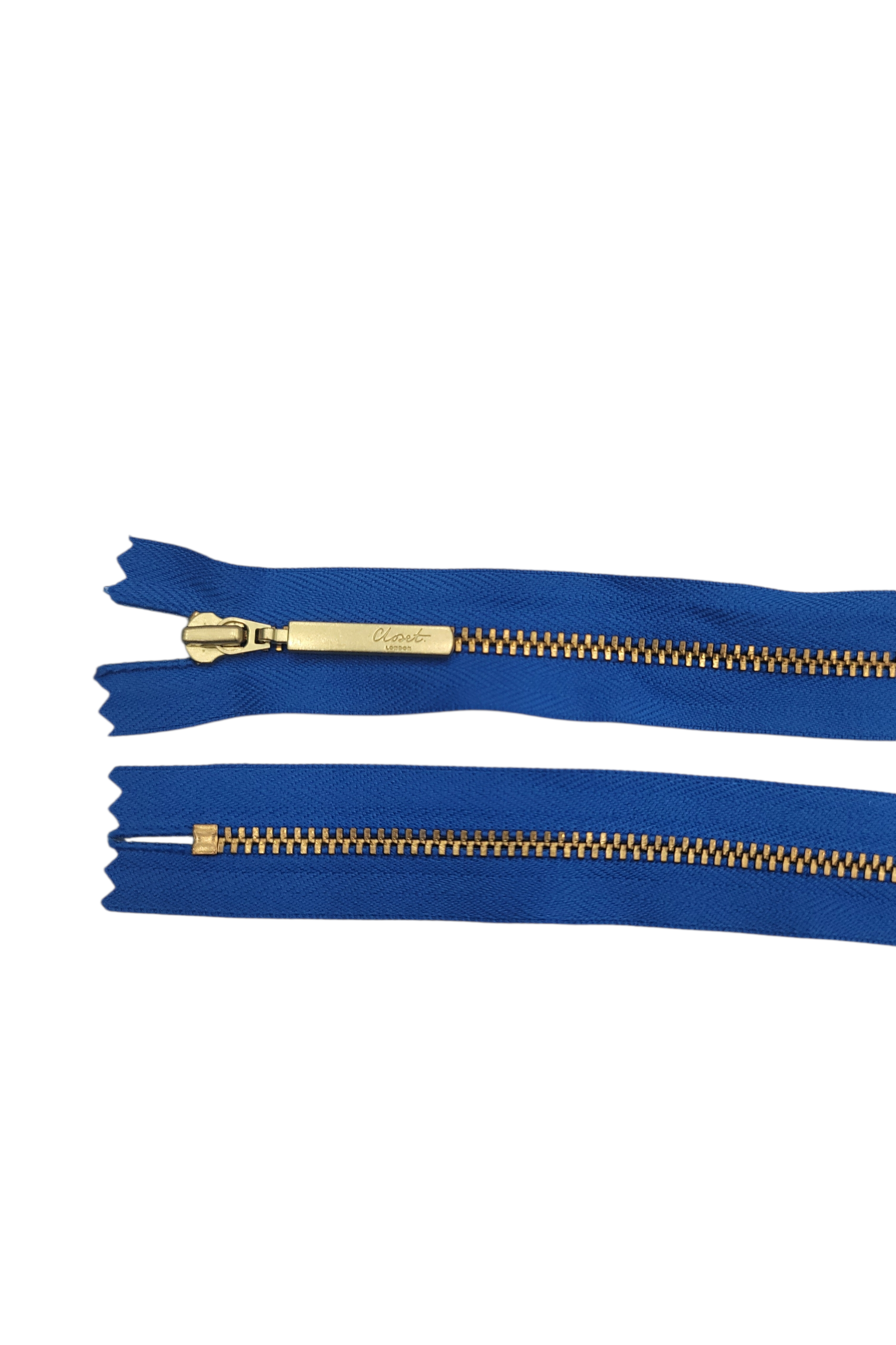 YKK Size 3 Closed End Gold Metal Zip | 55cm