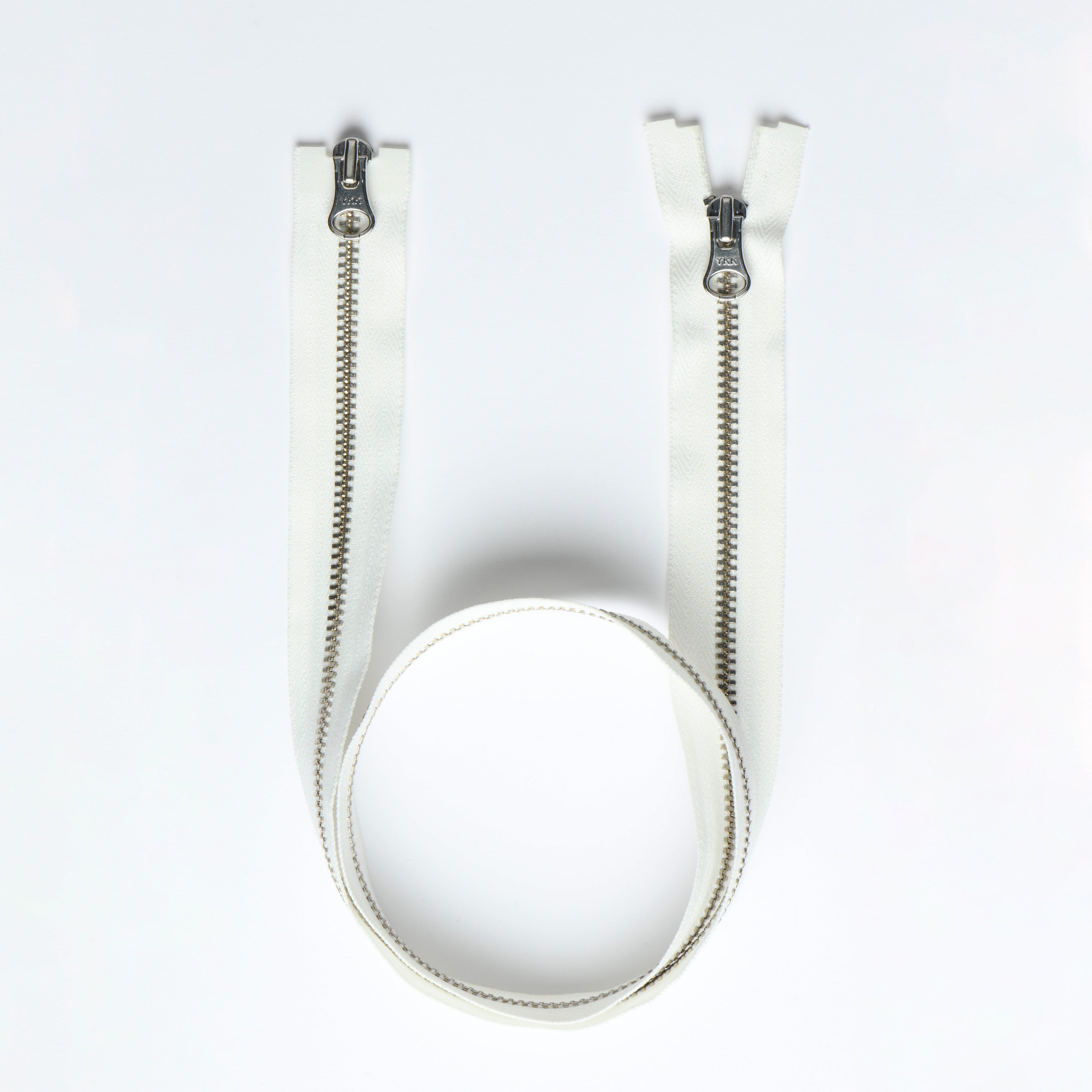 YKK Silver Metal Two Way Open End Zip – 70cm Length