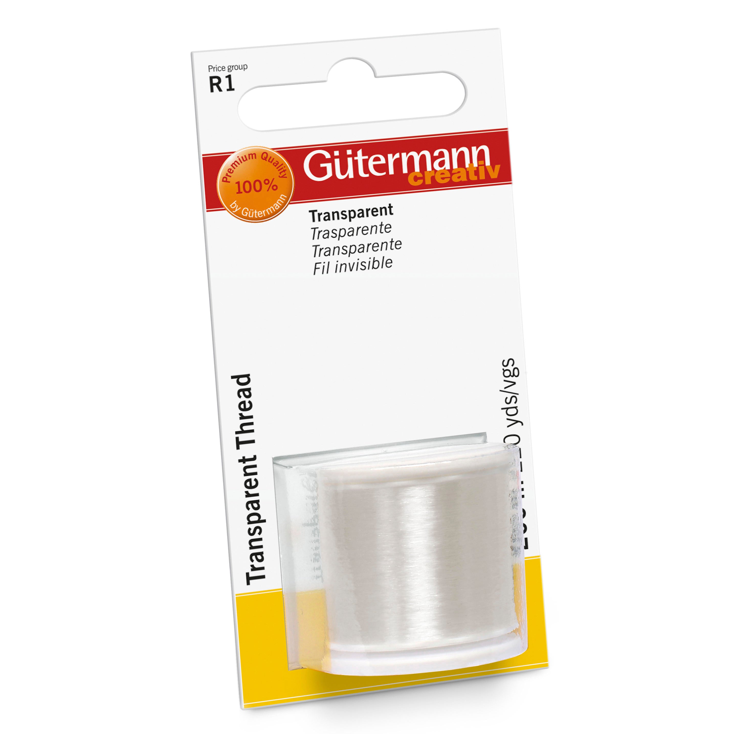 Gutermann Transparent Sewing Thread – 200m Fine Tear-Resistant Polyamide