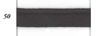 Dark gray 10mm wide cotton piping cord.