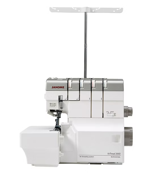 Janome AT2000D Professional overlocker sewing machine with air threading.
