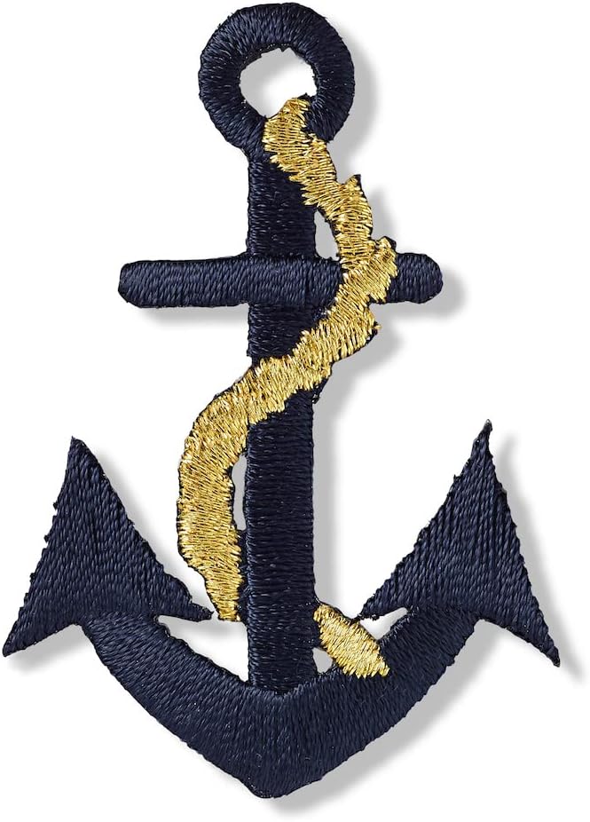 Applique Anchor large blue/gold - Galedi Pins