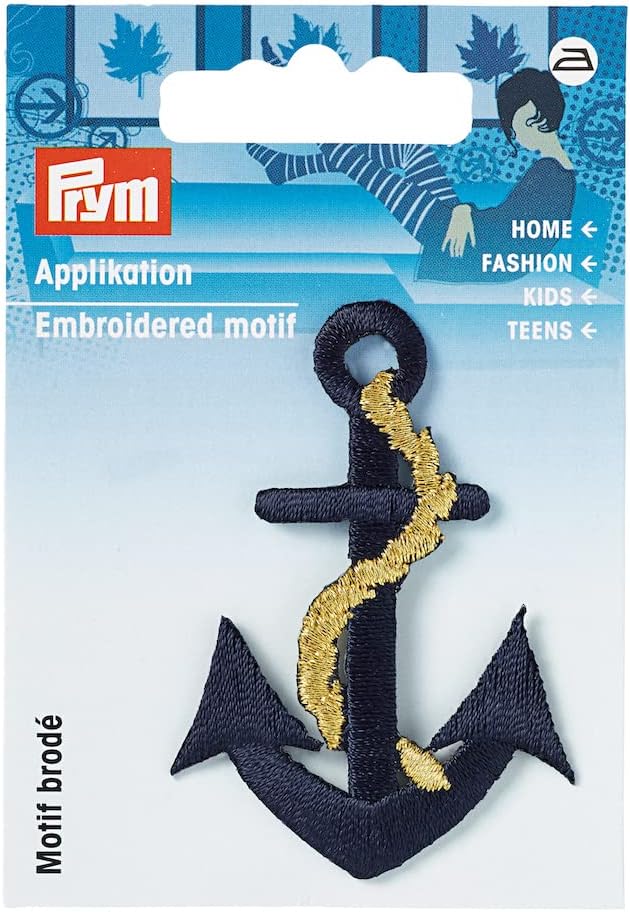 Applique Anchor large blue/gold - Galedi Pins