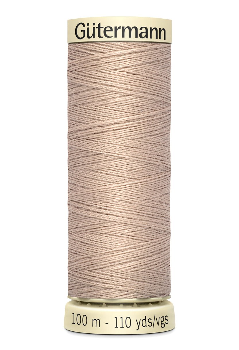 Gutermann Sew-All thread, 100% polyester, 100m, light beige.
