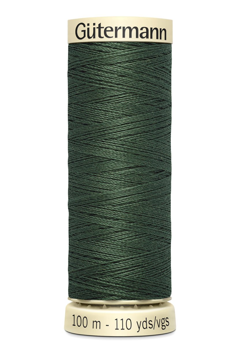 Gutermann Sew-All thread, 100m, dark green polyester.
