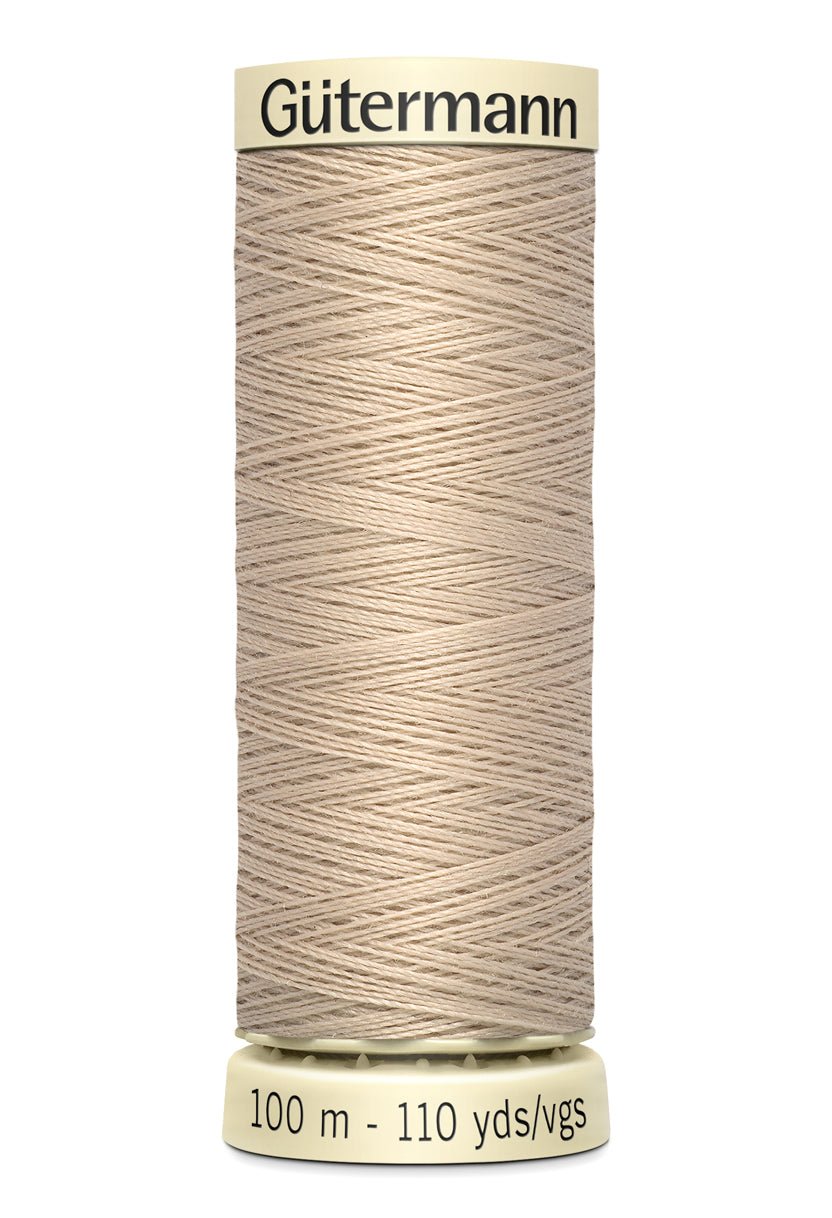Gutermann Sew-All thread, 100m, beige polyester.