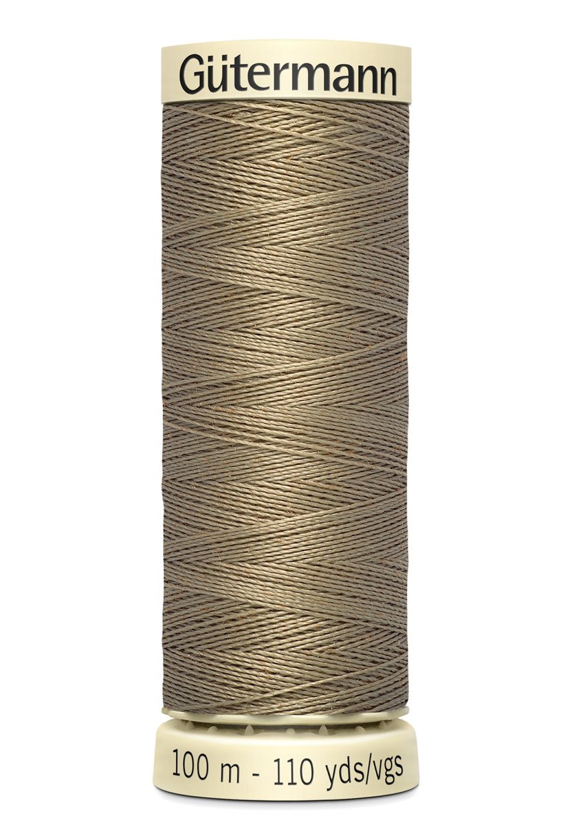 Gutermann Sew-All thread, 100m spool, grey polyester.