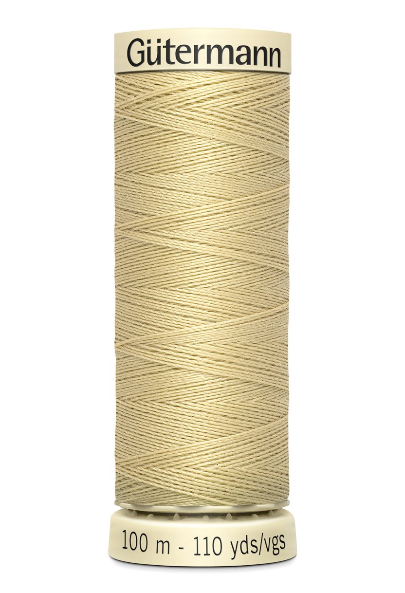 Gutermann Sew-All thread, 100m, light beige polyester sewing thread.