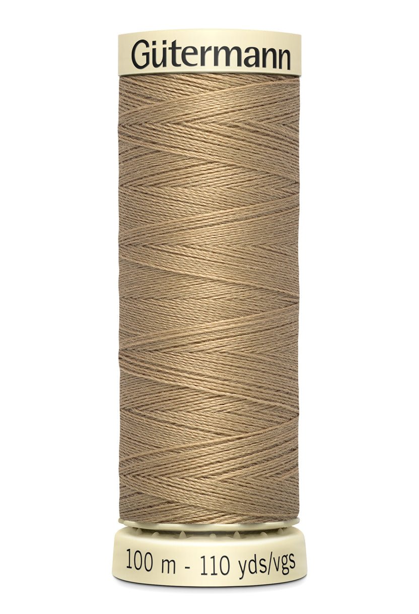 Gutermann Sew-All thread, 100m spool, beige polyester.