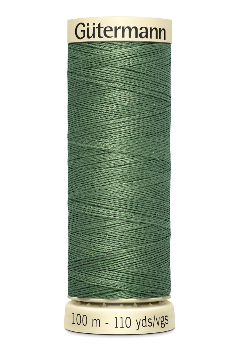 Gutermann Sew-All thread, 100m, green polyester sewing thread.