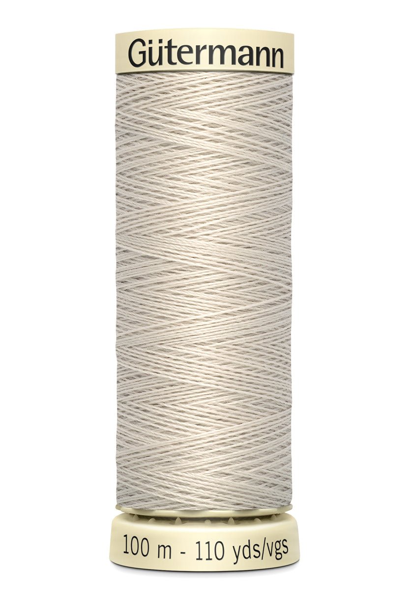 Gutermann Sew-All thread, 100% polyester, 100m, light beige.