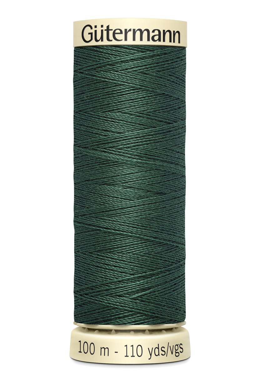 Gutermann Sew-All thread, 100m spool of dark green 100% polyester thread.
