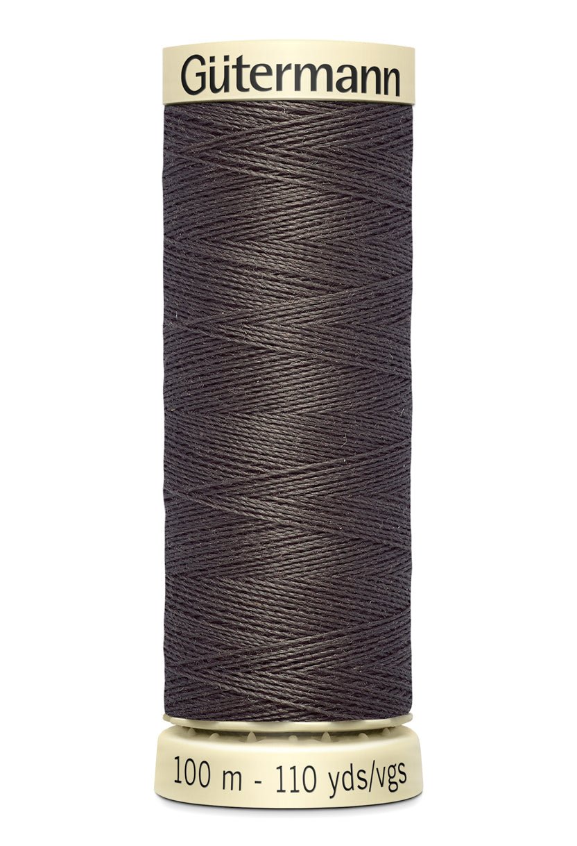 Gutermann Sew-All thread, 100m spool of dark grey 100% polyester thread.