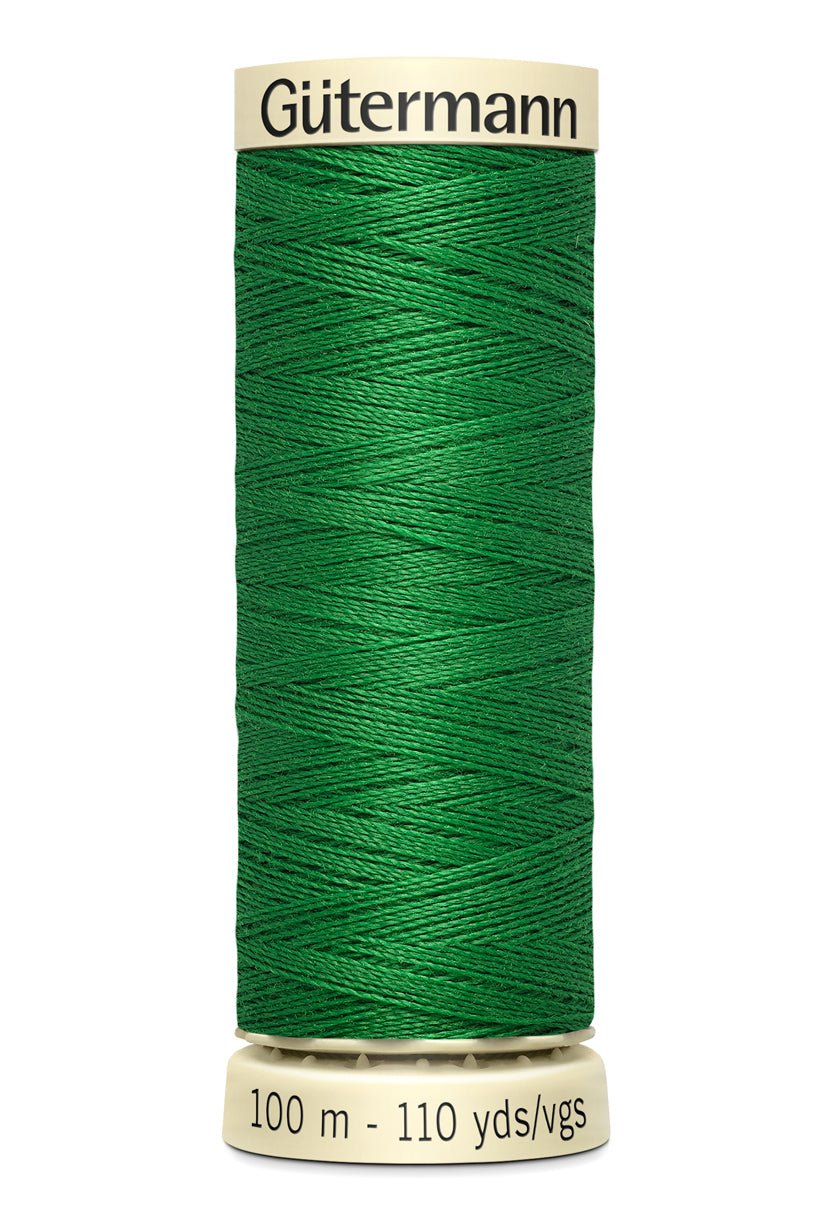 Gutermann green polyester sewing thread on a spool, 100m.