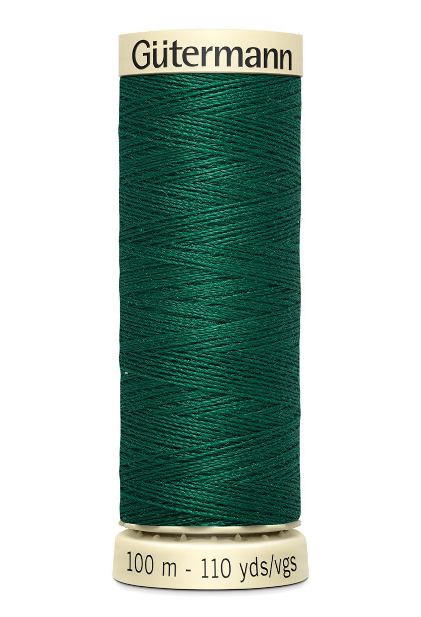 Gutermann Sew-All thread, 100m spool of dark green 100% polyester thread.