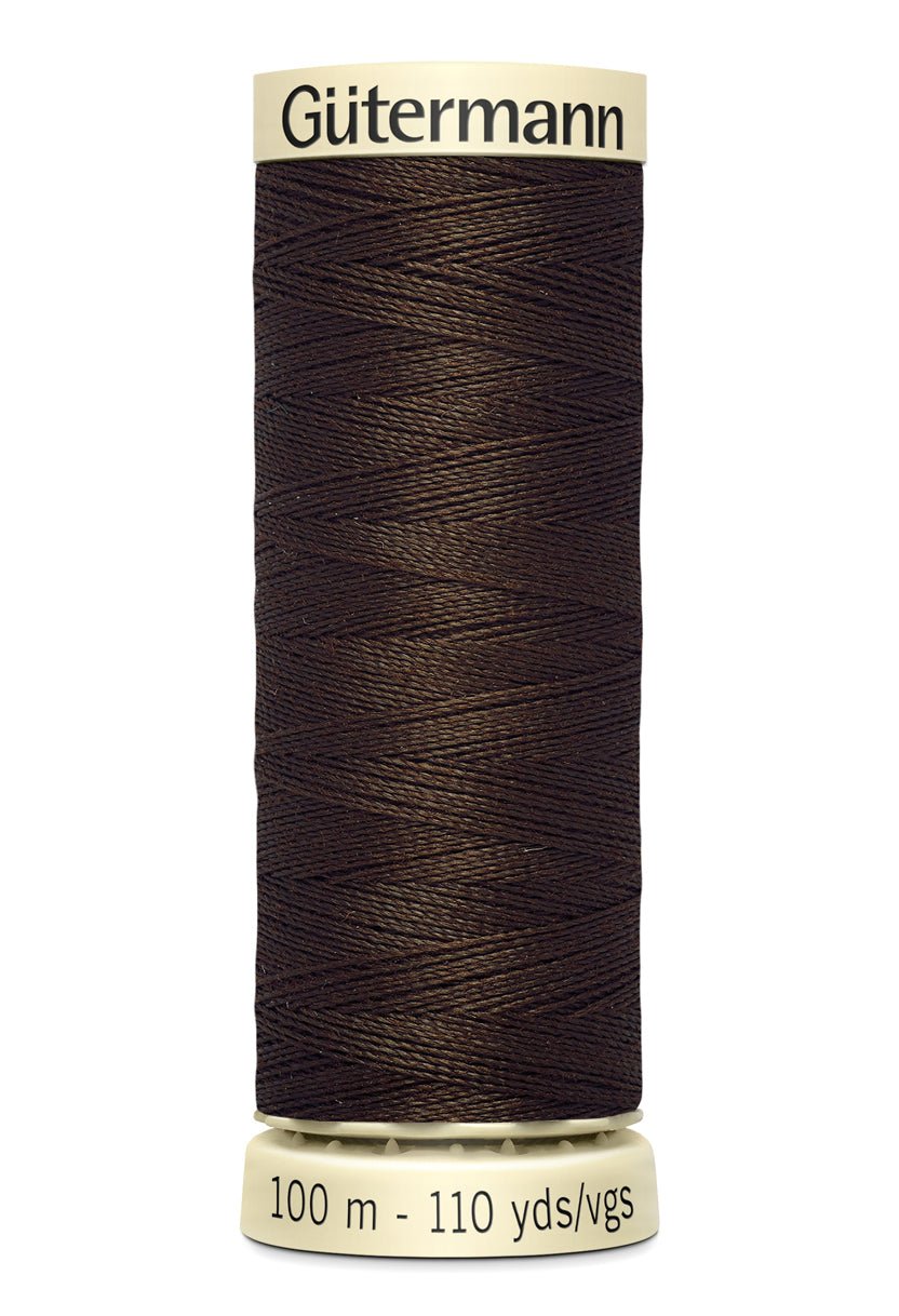 Gutermann Sew-All thread in dark brown, 100m spool.