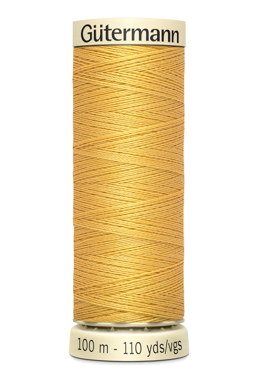 Gutermann Sew-All thread, 100% polyester, 100m, golden yellow.