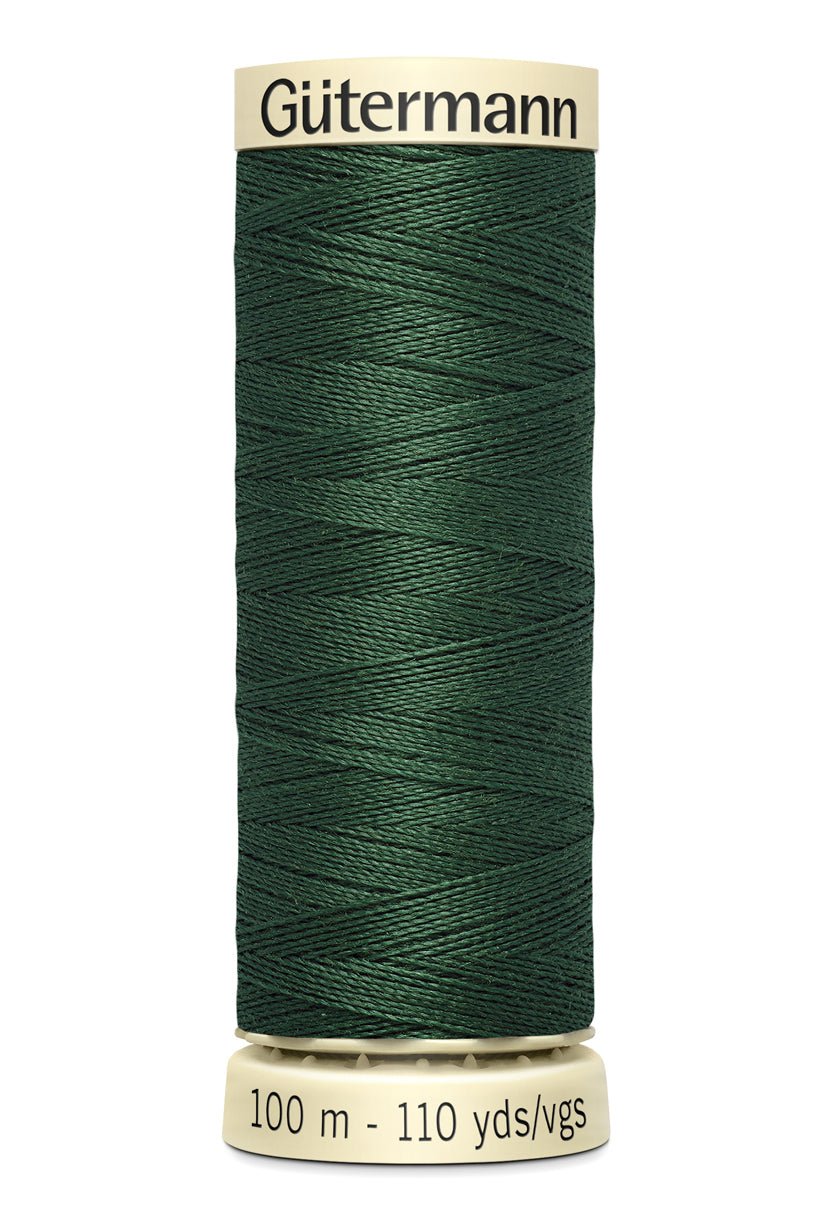 Gutermann Sew-All thread, 100m, dark green polyester.