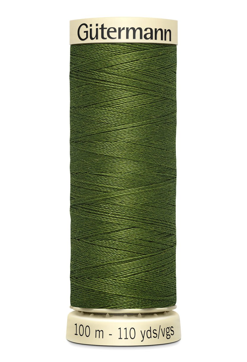 Gutermann Sew-All thread, 100m spool of green 100% polyester sewing thread.