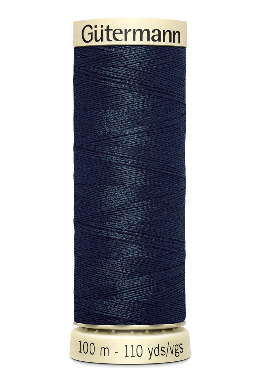 Gutermann Sew-All thread, 100m, dark blue polyester.