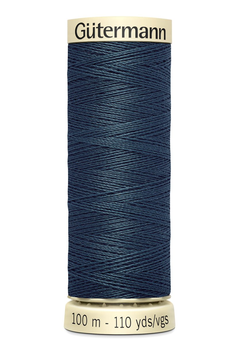 Gutermann Sew-All thread, 100m spool of dark blue 100% polyester thread.